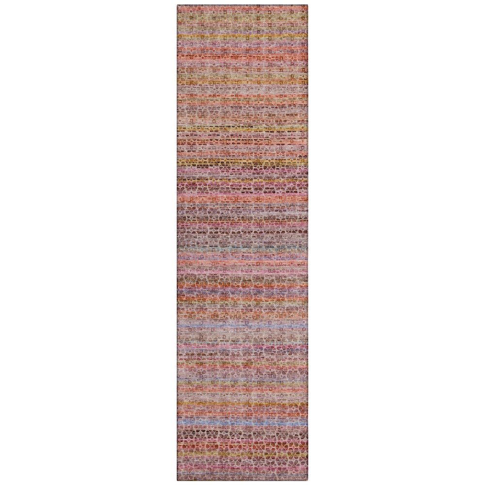 Machine Washable Indoor/Outdoor Chantille ACN2155 Pink 23 x 76 Runner Rug