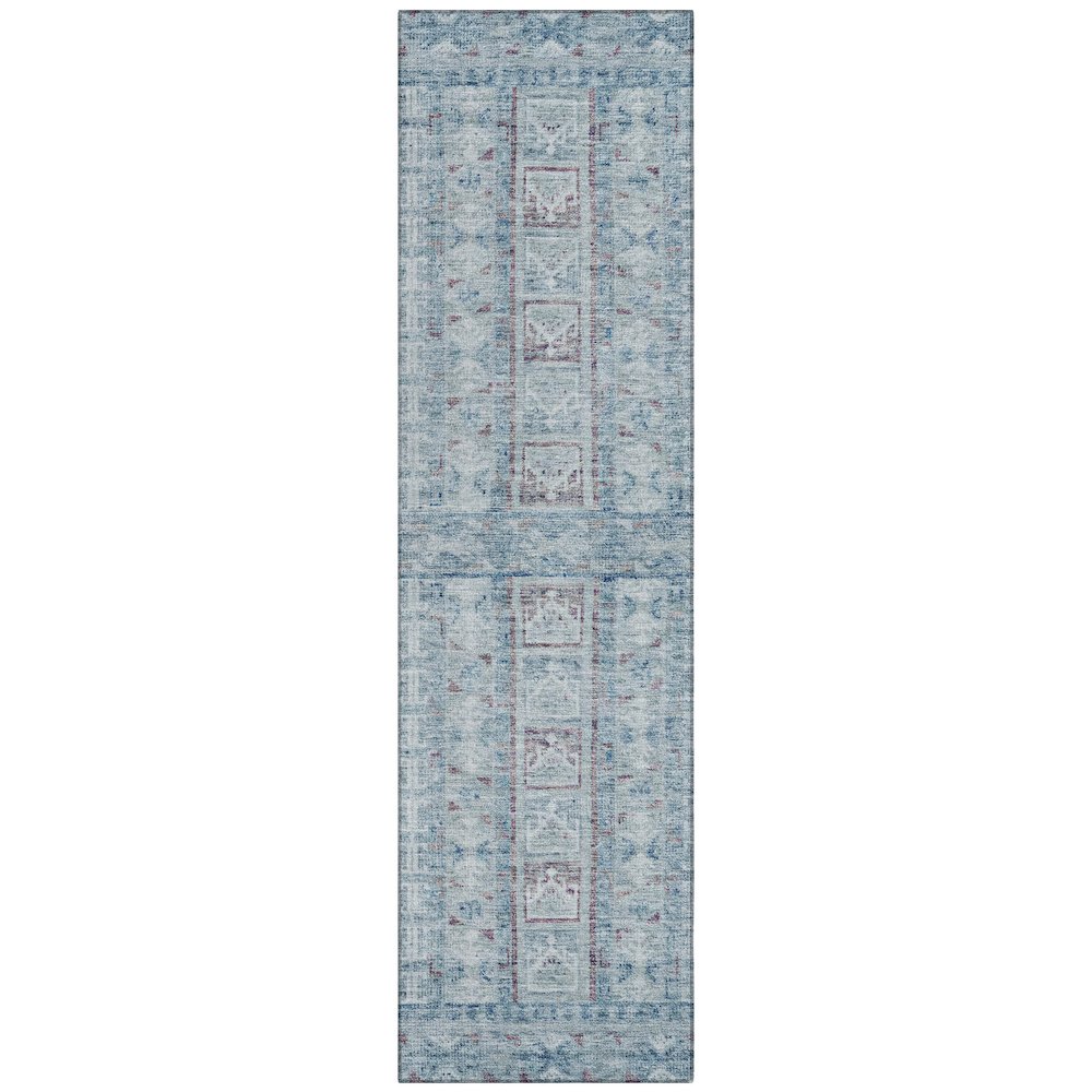 Machine Washable Indoor/Outdoor Chantille ACN2173 Blue 23 x 76 Runner Rug
