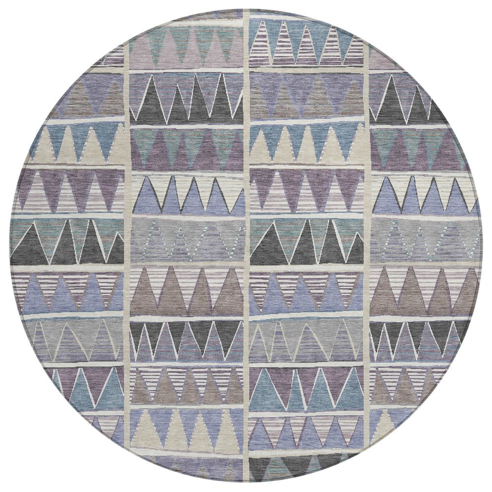 Machine Washable Indoor/Outdoor Chantille ACN2205 Lavender 8 x 8 Round Rug
