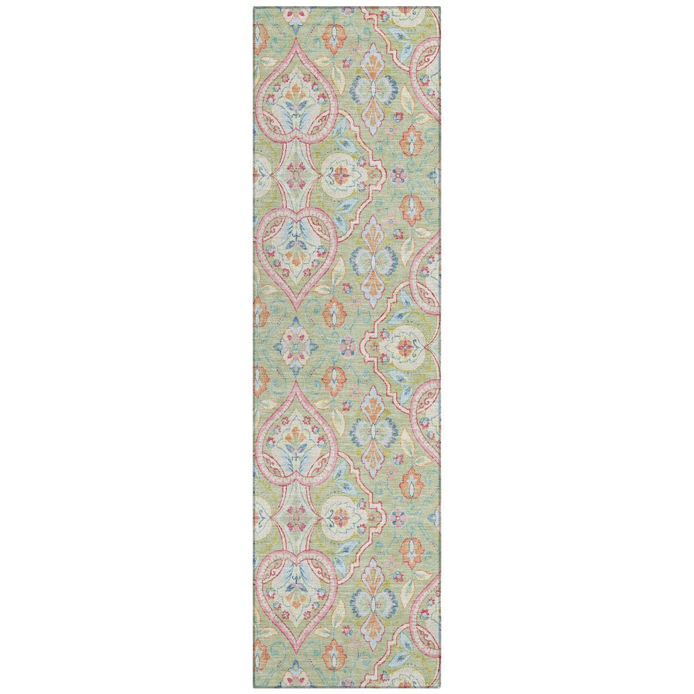 Machine Washable Indoor/Outdoor Chantille ACN2207 Aloe 23 x 76 Runner Rug