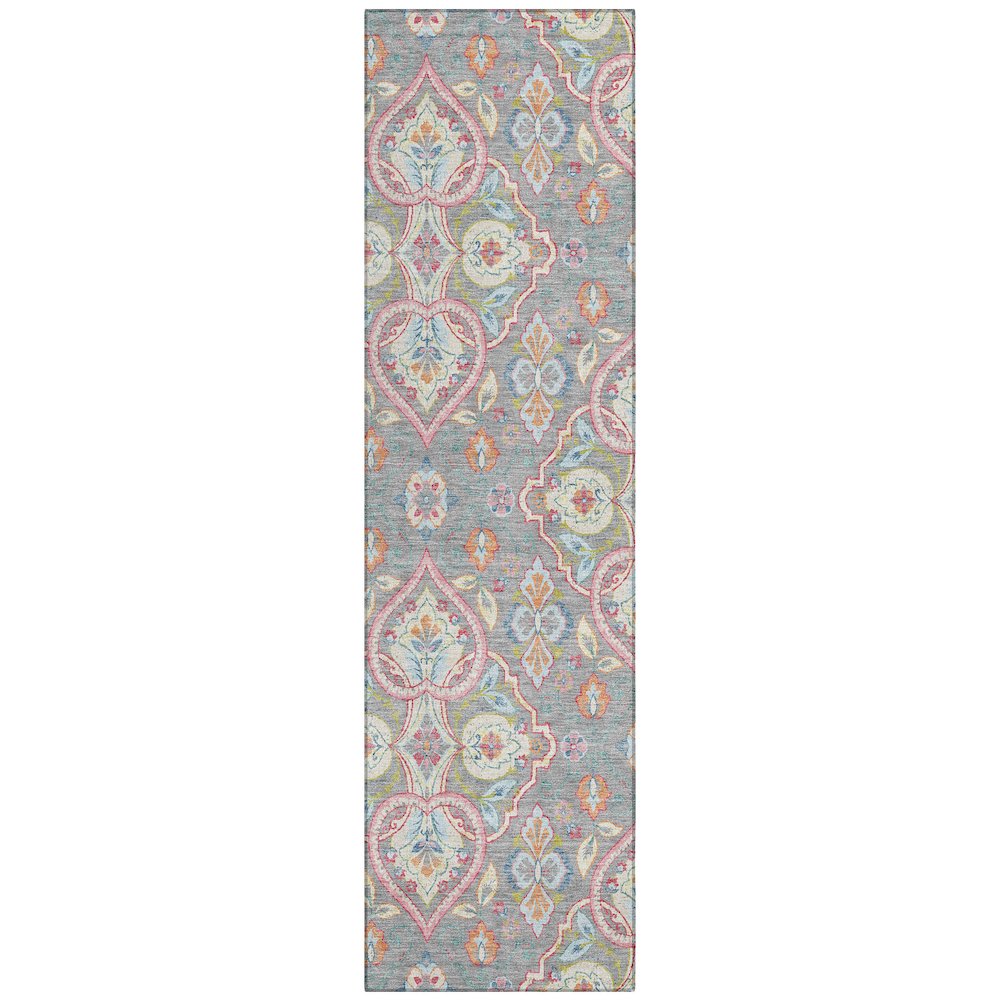 Machine Washable Indoor/Outdoor Chantille ACN2207 Gray 23 x 76 Runner Rug