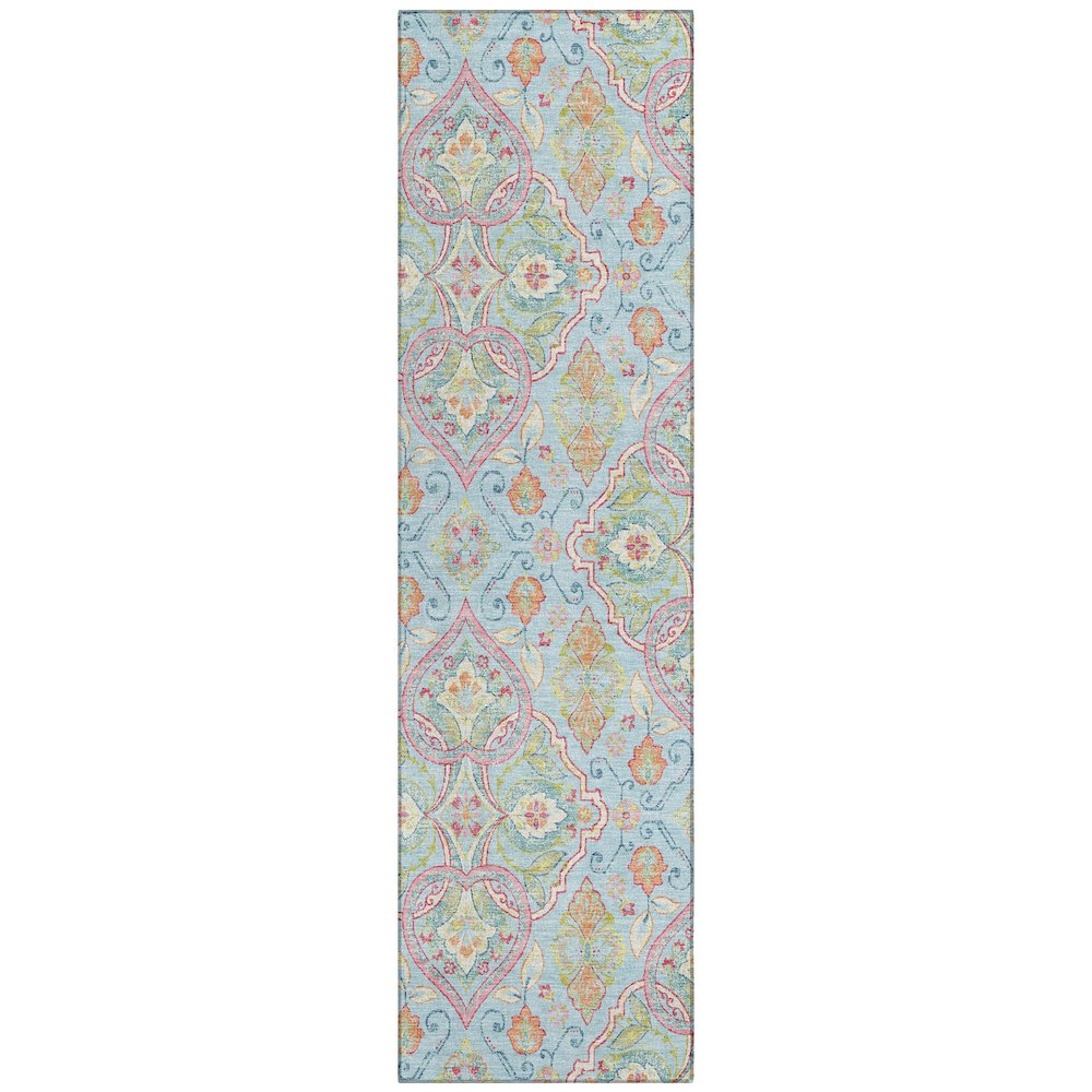 Machine Washable Indoor/Outdoor Chantille ACN2207 Sky 23 x 76 Runner Rug