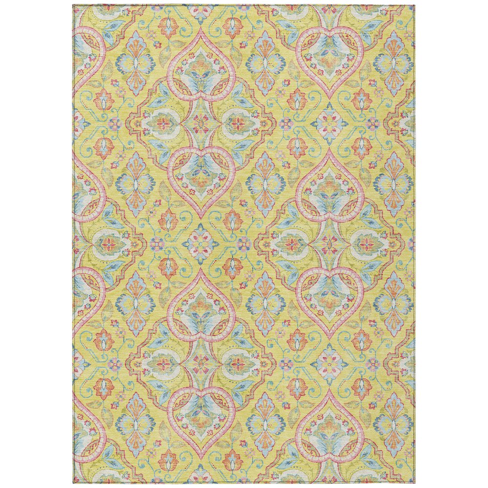 Machine Washable Indoor/Outdoor Chantille ACN2207 Yellow 26 x 310 Rug