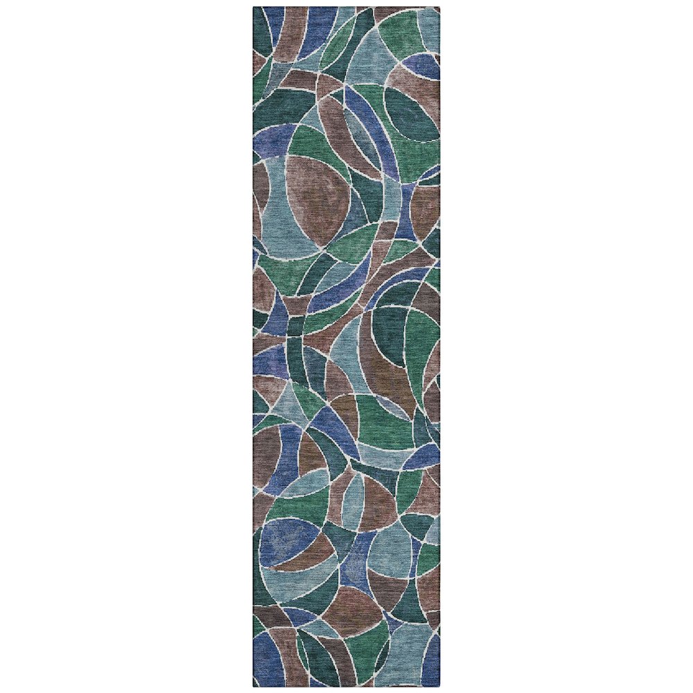 Machine Washable Indoor/Outdoor Chantille ACN2208 Blue 23 x 76 Runner Rug