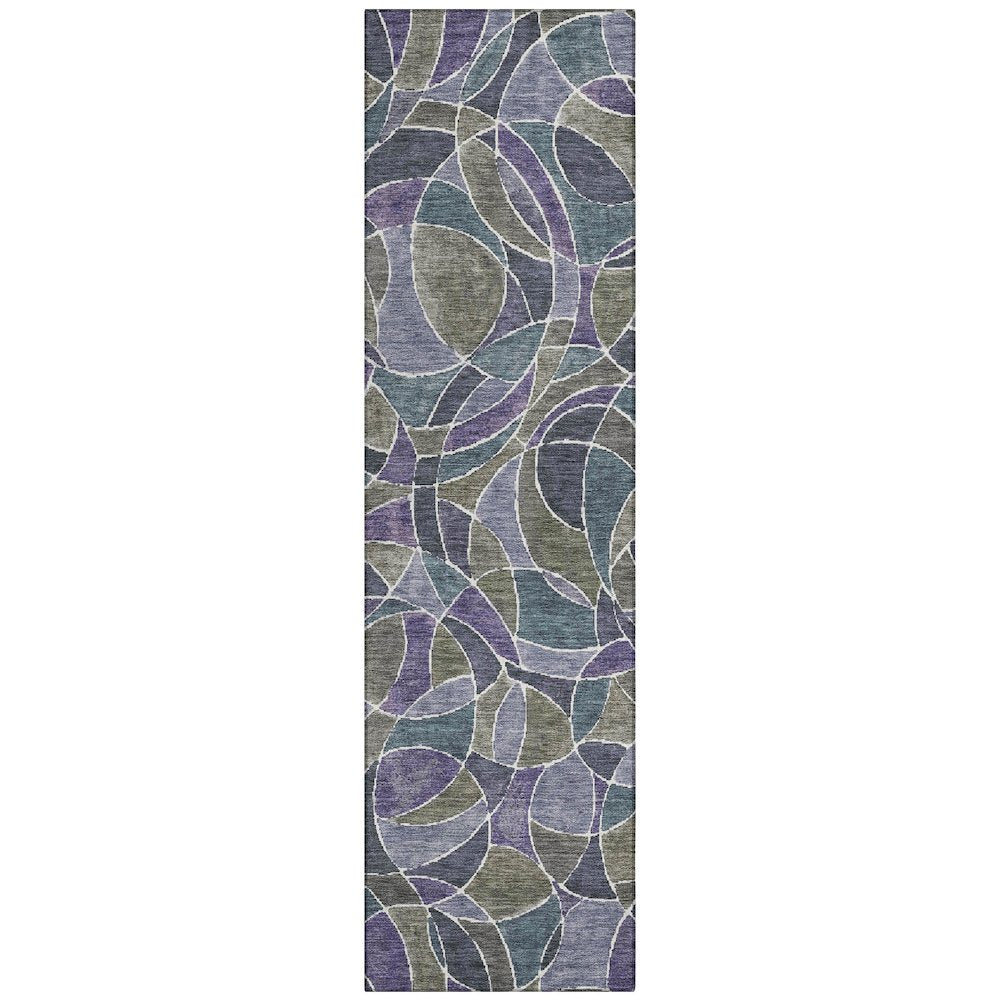 Machine Washable Indoor/Outdoor Chantille ACN2208 Purple 23 x 76 Runner Rug