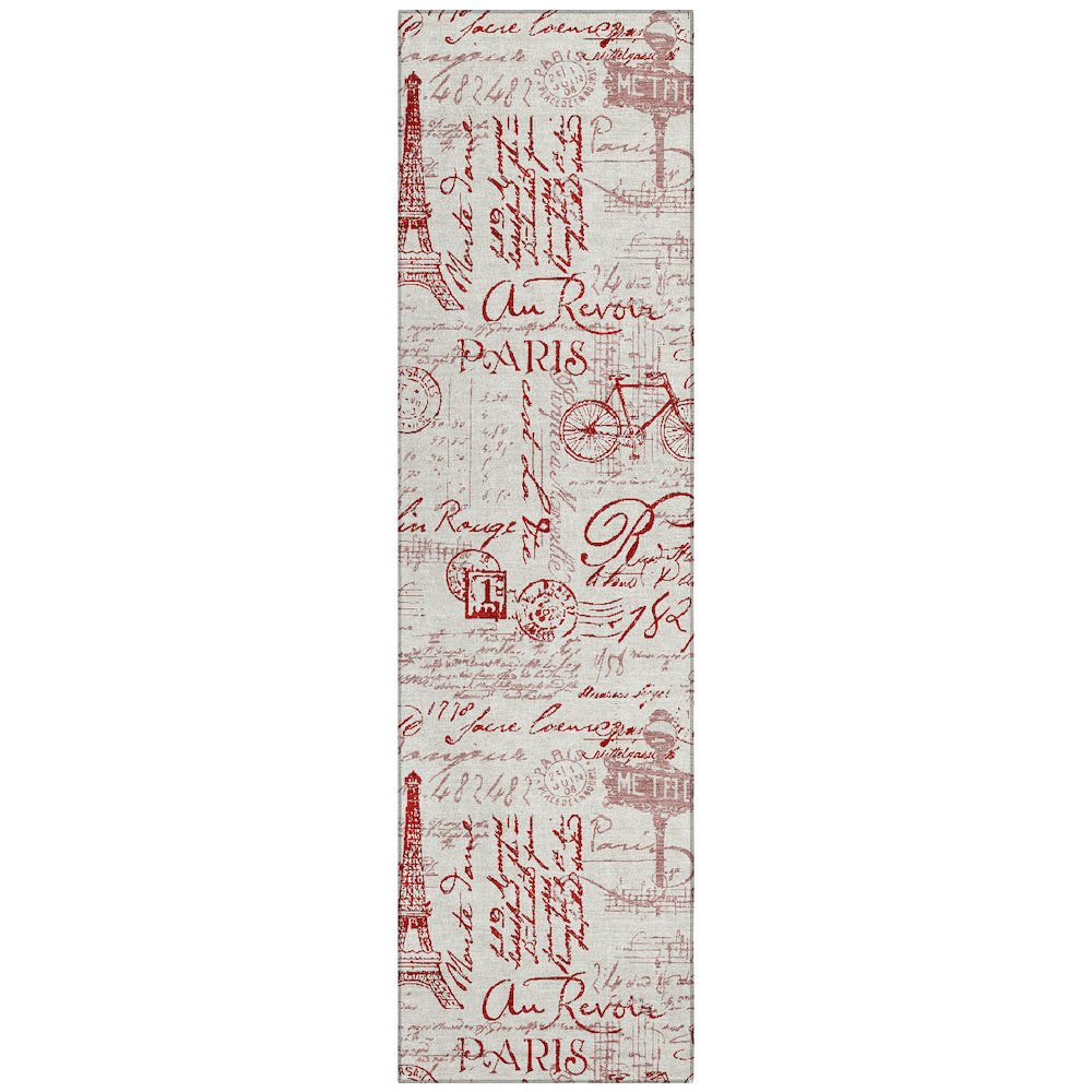 Machine Washable Indoor/Outdoor Chantille ACN2209 Red 23 x 76 Runner Rug