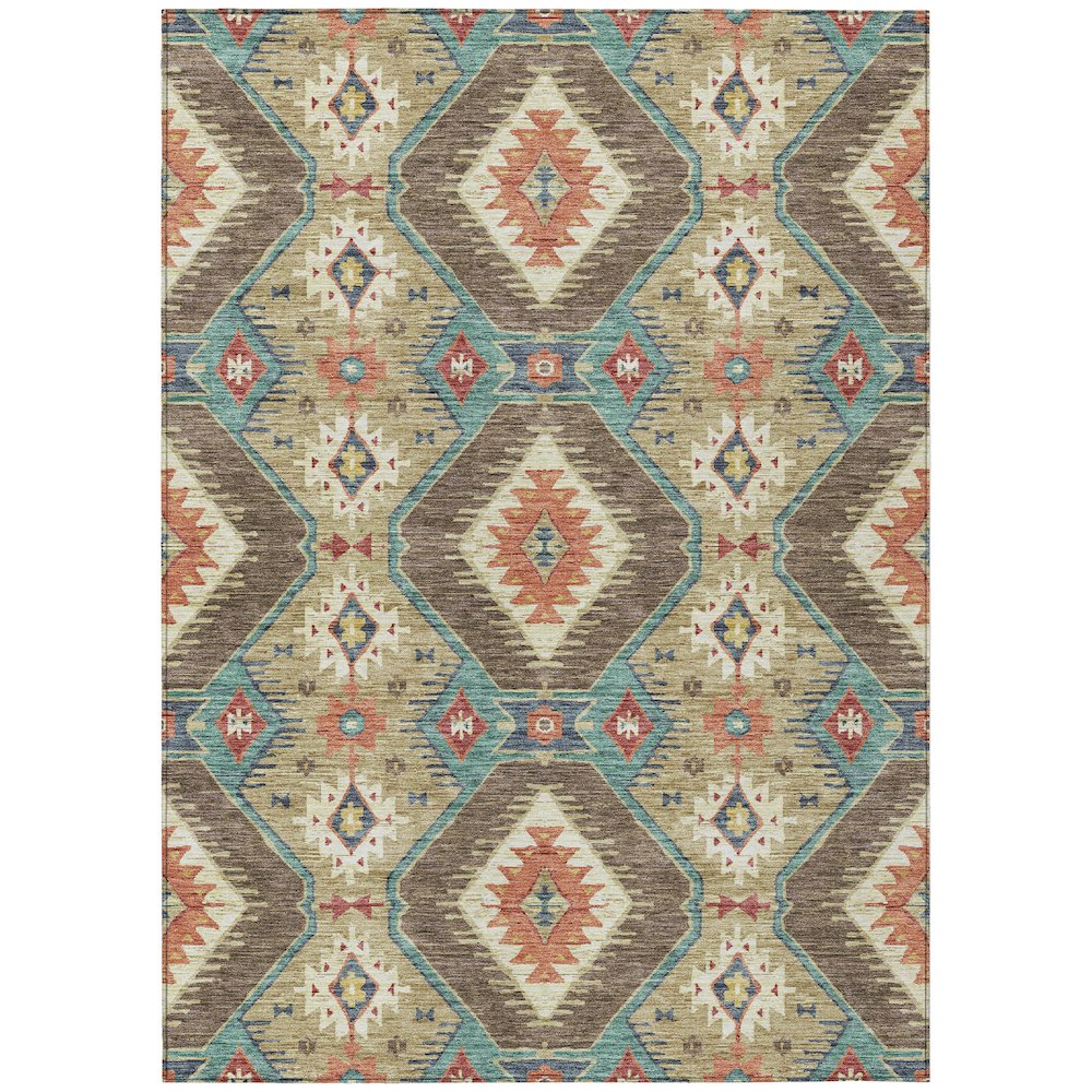 Machine Washable Indoor/Outdoor Chantille ACN2210 Khaki 26 x 310 Rug