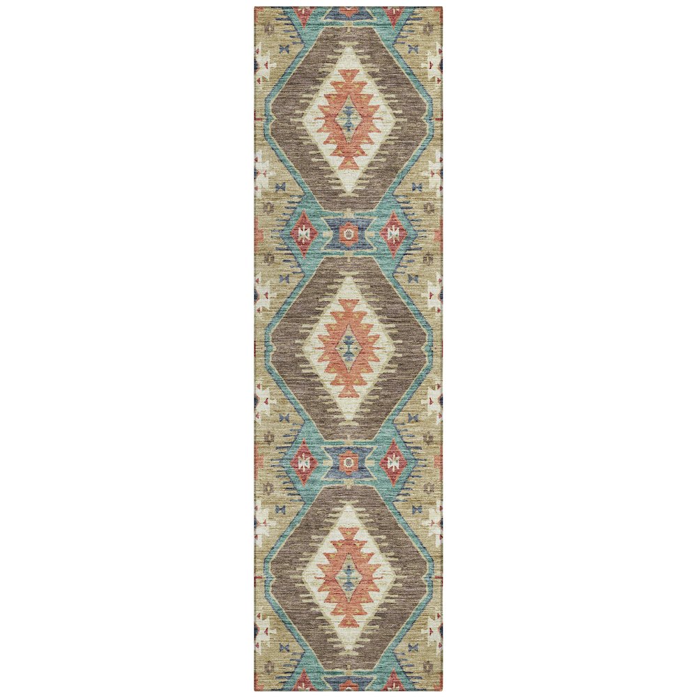 Machine Washable Indoor/Outdoor Chantille ACN2210 Khaki 23 x 76 Runner Rug