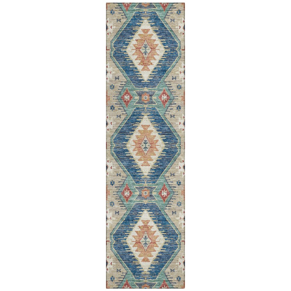 Machine Washable Indoor/Outdoor Chantille ACN2210 Navy 23 x 76 Runner Rug