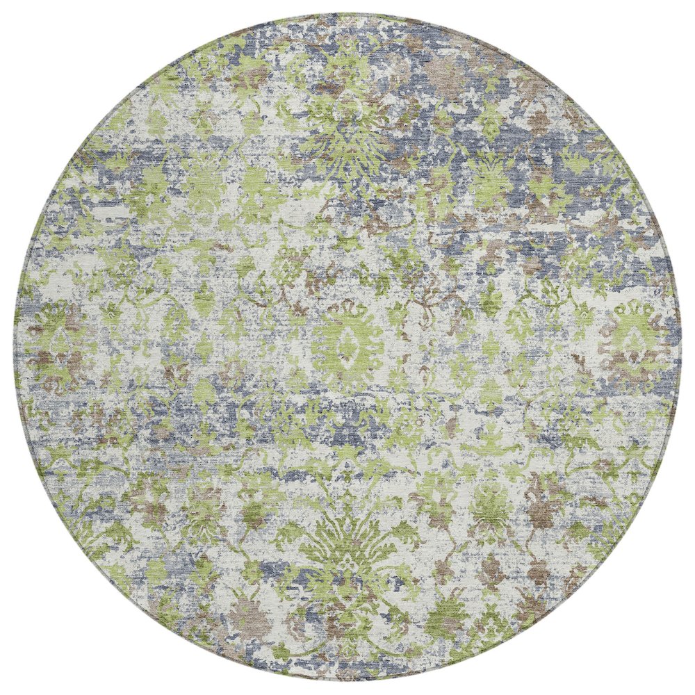 Machine Washable Indoor/Outdoor Chantille ACN2211 Aloe 8 x 8 Round Rug