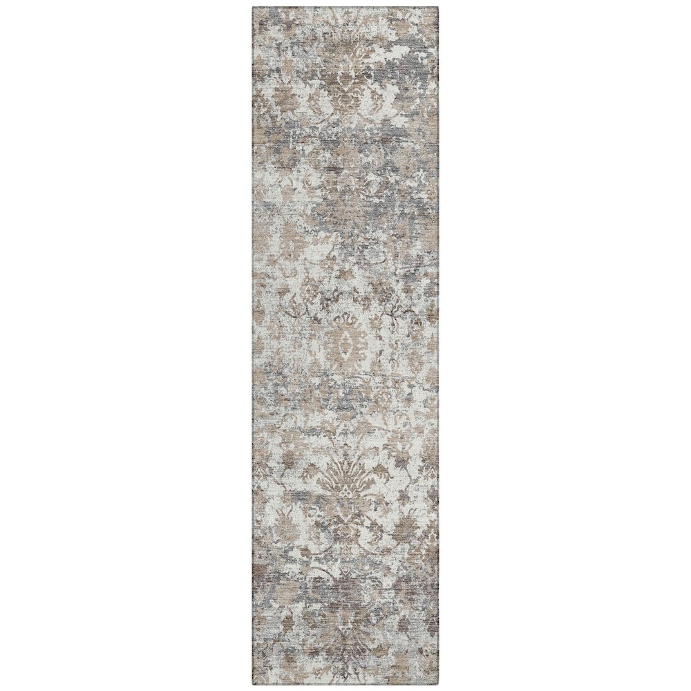 Machine Washable Indoor/Outdoor Chantille ACN2211 Taupe 23 x 76 Runner Rug