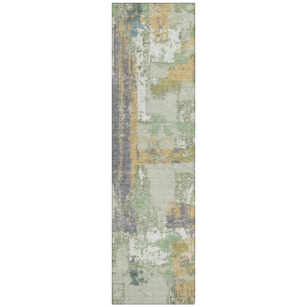 Machine Washable Indoor/Outdoor Chantille ACN2212 Aloe 23 x 76 Runner Rug