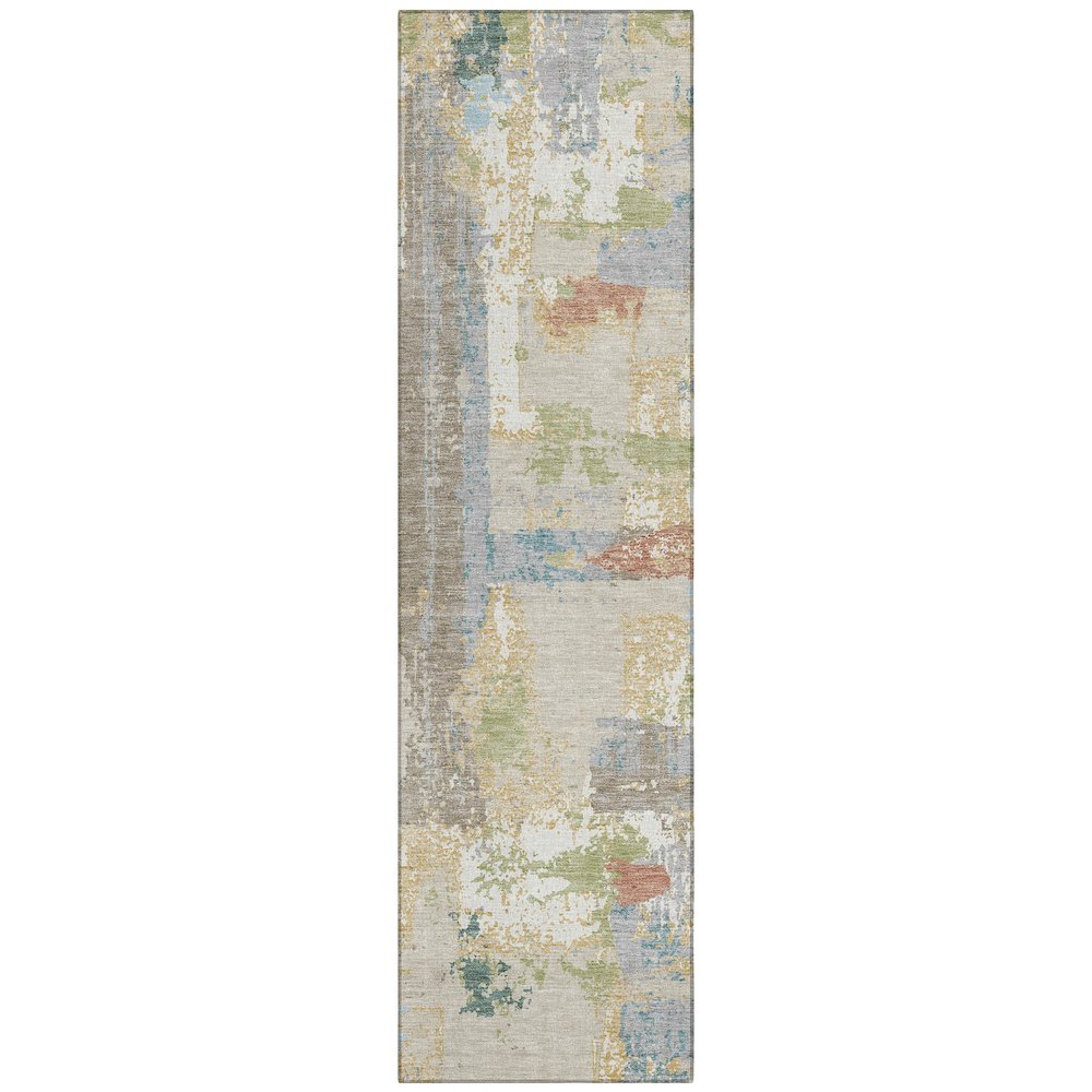 Machine Washable Indoor/Outdoor Chantille ACN2212 Beige 23 x 76 Runner Rug