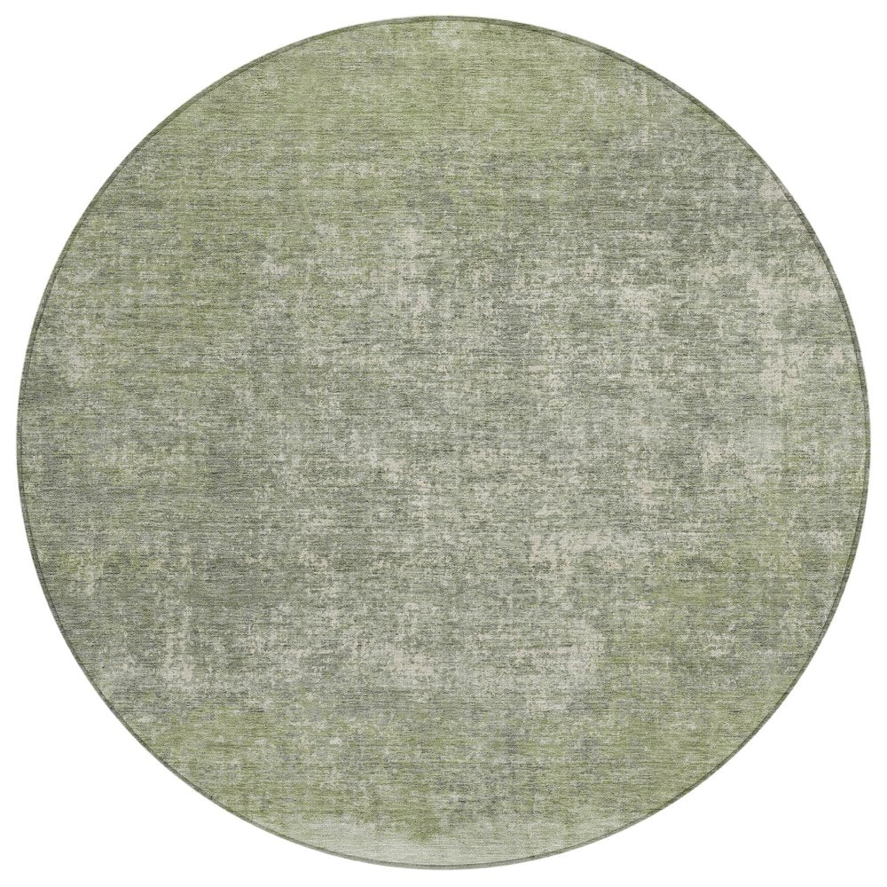 Machine Washable Indoor/Outdoor Chantille ACN2214 Aloe 8 x 8 Round Rug