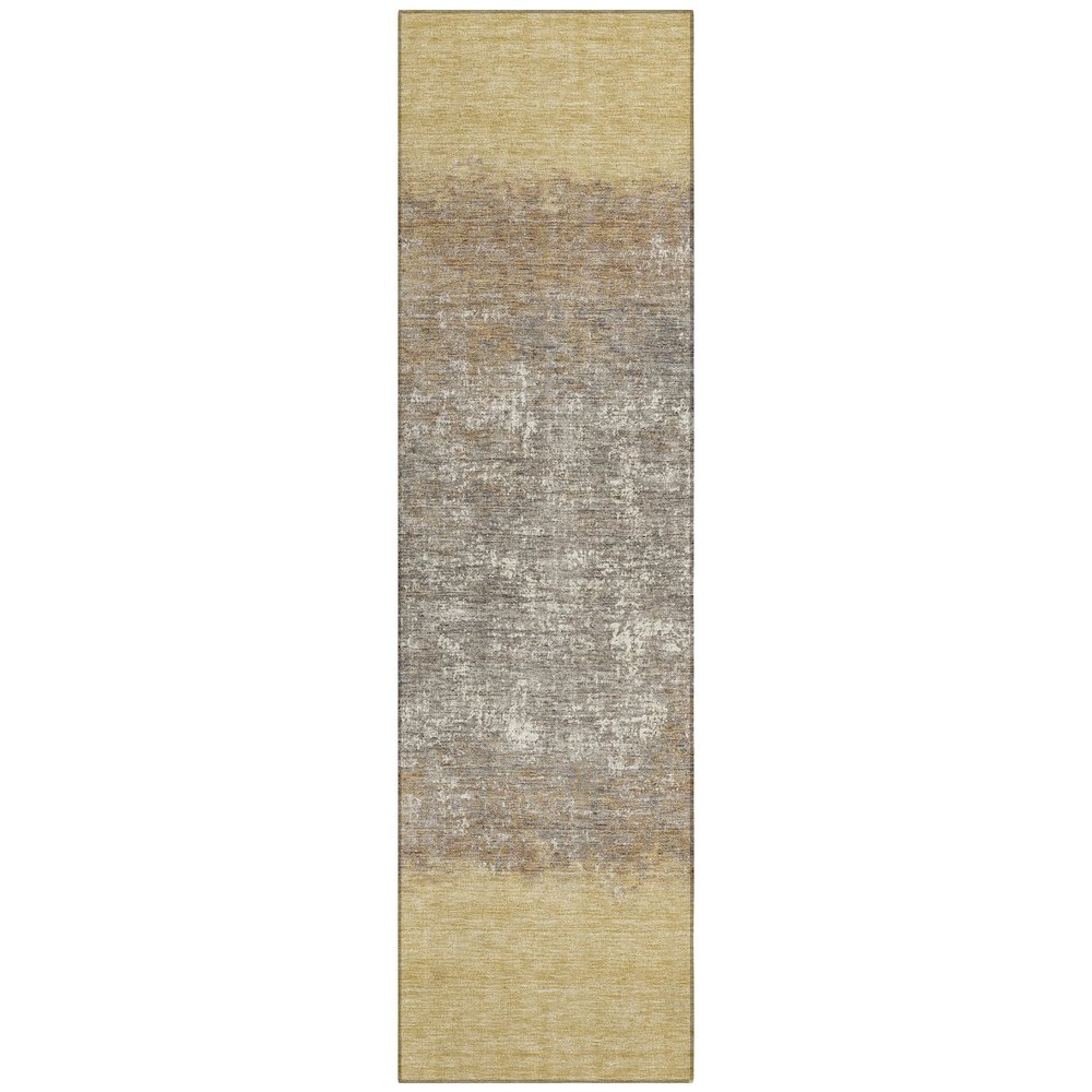 Machine Washable Indoor/Outdoor Chantille ACN2214 Gold 23 x 76 Runner Rug