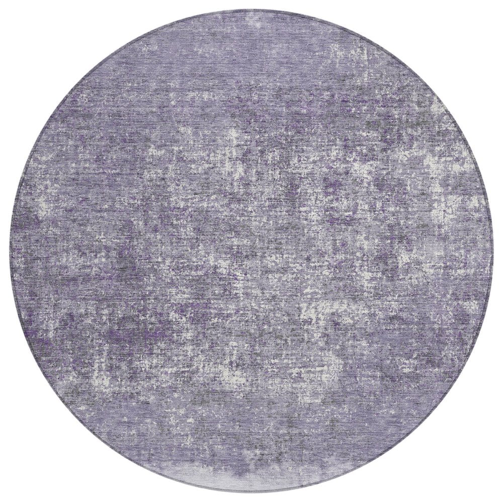 Machine Washable Indoor/Outdoor Chantille ACN2214 Lavender 8 x 8 Round Rug