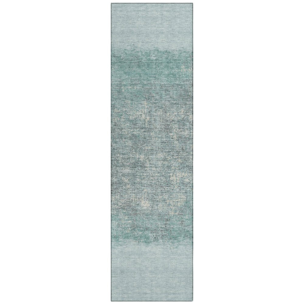 Machine Washable Indoor/Outdoor Chantille ACN2214 Teal 23 x 76 Runner Rug