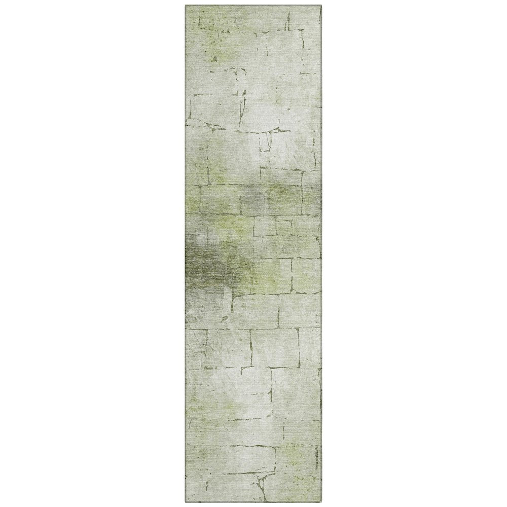 Machine Washable Indoor/Outdoor Chantille ACN2215 Aloe 23 x 76 Runner Rug