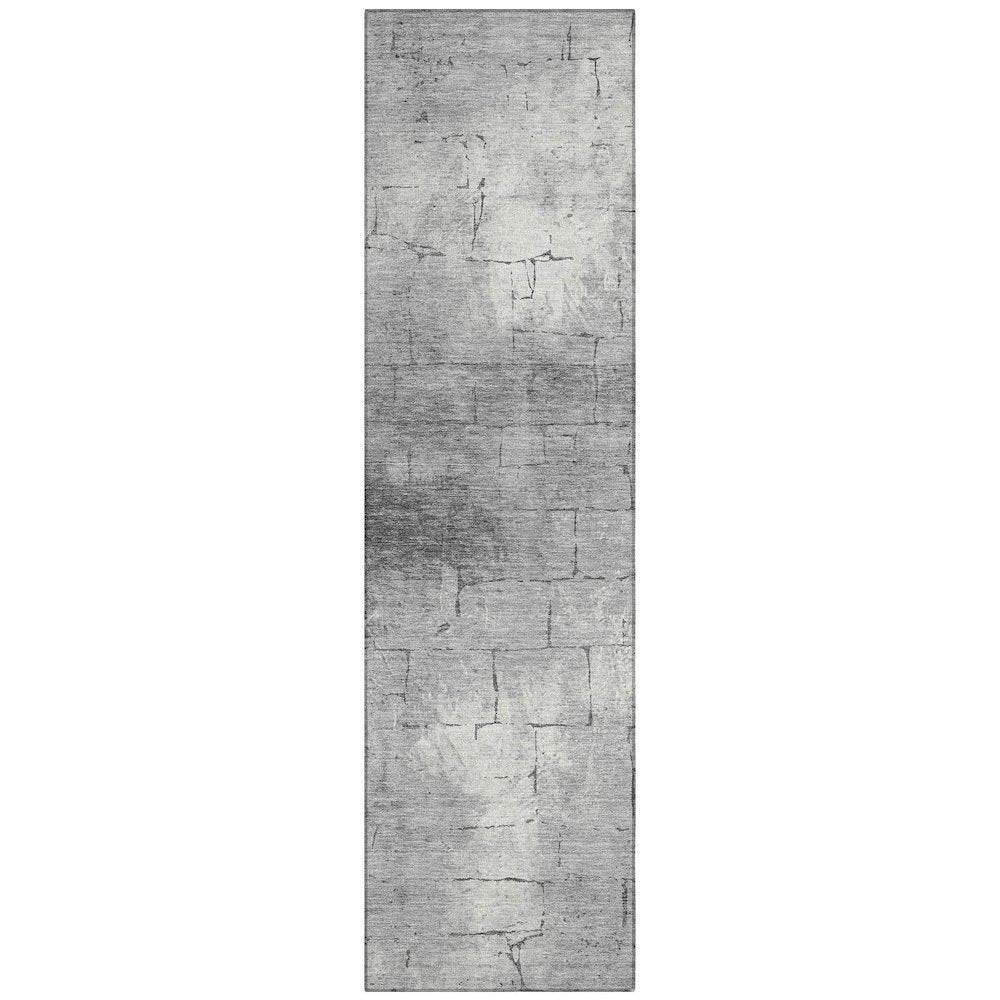 Machine Washable Indoor/Outdoor Chantille ACN2215 Gray 23 x 76 Runner Rug
