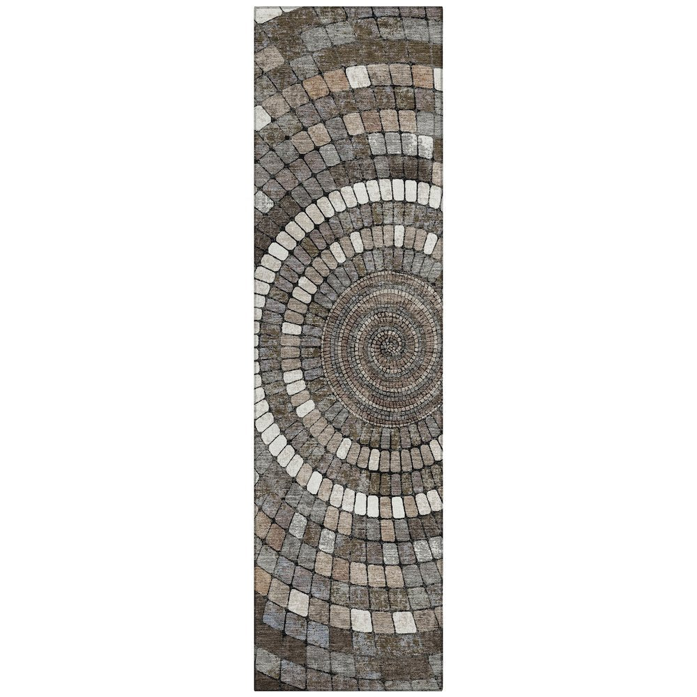 Machine Washable Indoor/Outdoor Chantille ACN2216 Brown 23 x 76 Runner Rug