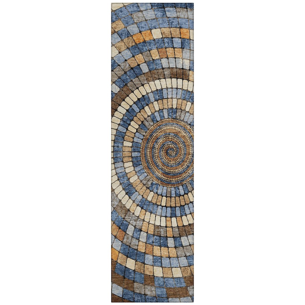 Machine Washable Indoor/Outdoor Chantille ACN2216 Denim 23 x 76 Runner Rug