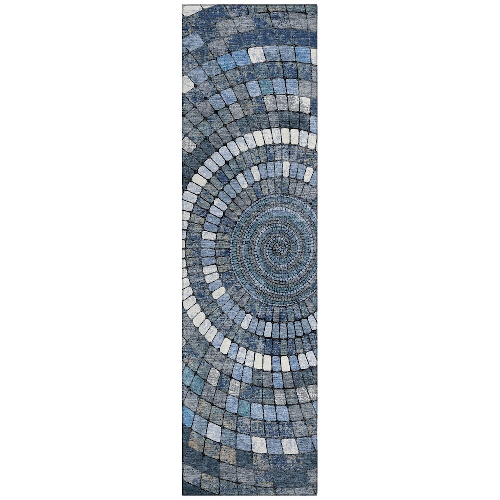 Machine Washable Indoor/Outdoor Chantille ACN2216 Navy 23 x 76 Runner Rug
