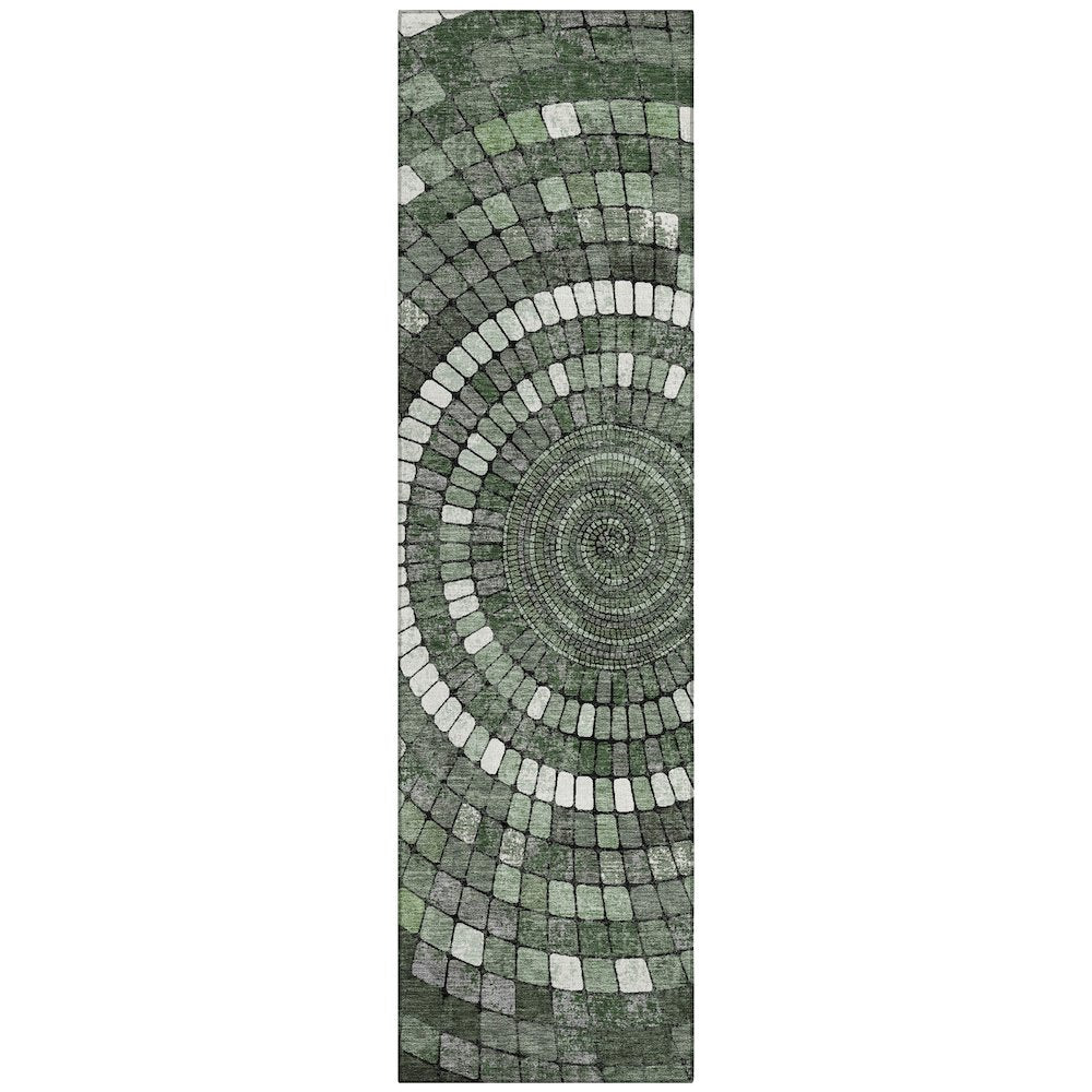 Machine Washable Indoor/Outdoor Chantille ACN2216 Sage 23 x 76 Runner Rug