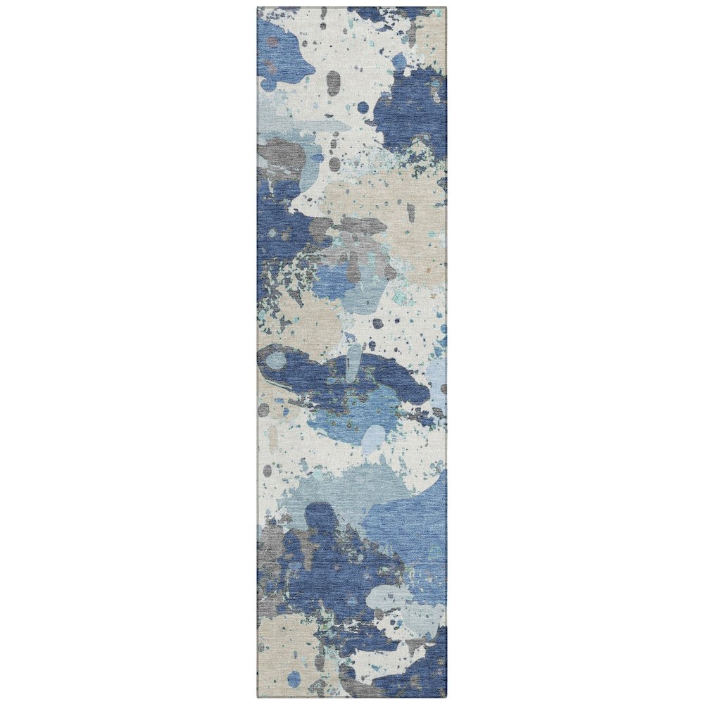 Machine Washable Indoor/Outdoor Chantille ACN2217 Denim 23 x 76 Runner Rug