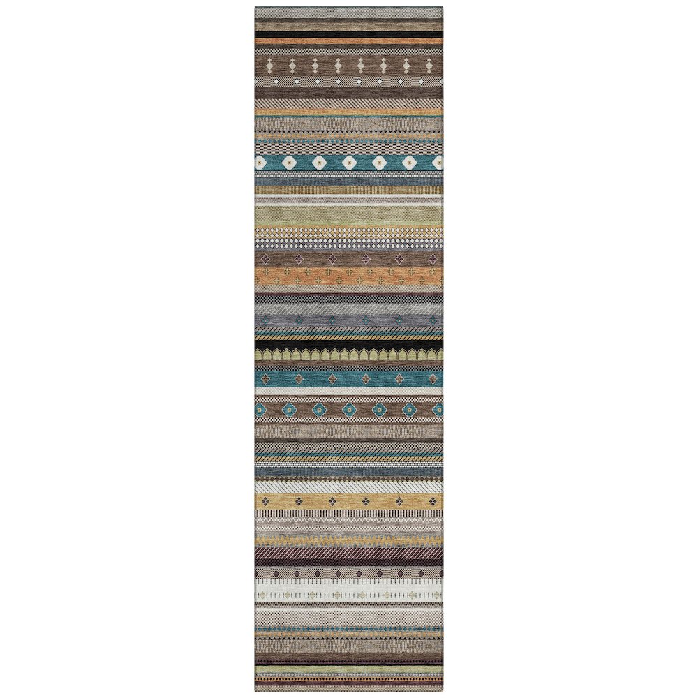 Machine Washable Indoor/Outdoor Chantille ACN2218 Brown 23 x 76 Runner Rug