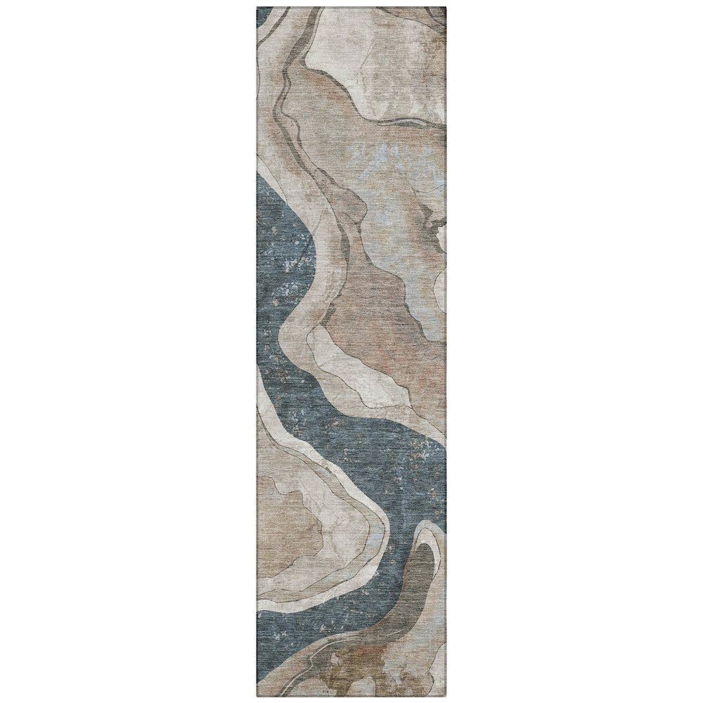 Machine Washable Indoor/Outdoor Chantille ACN2219 Beige 23 x 76 Runner Rug