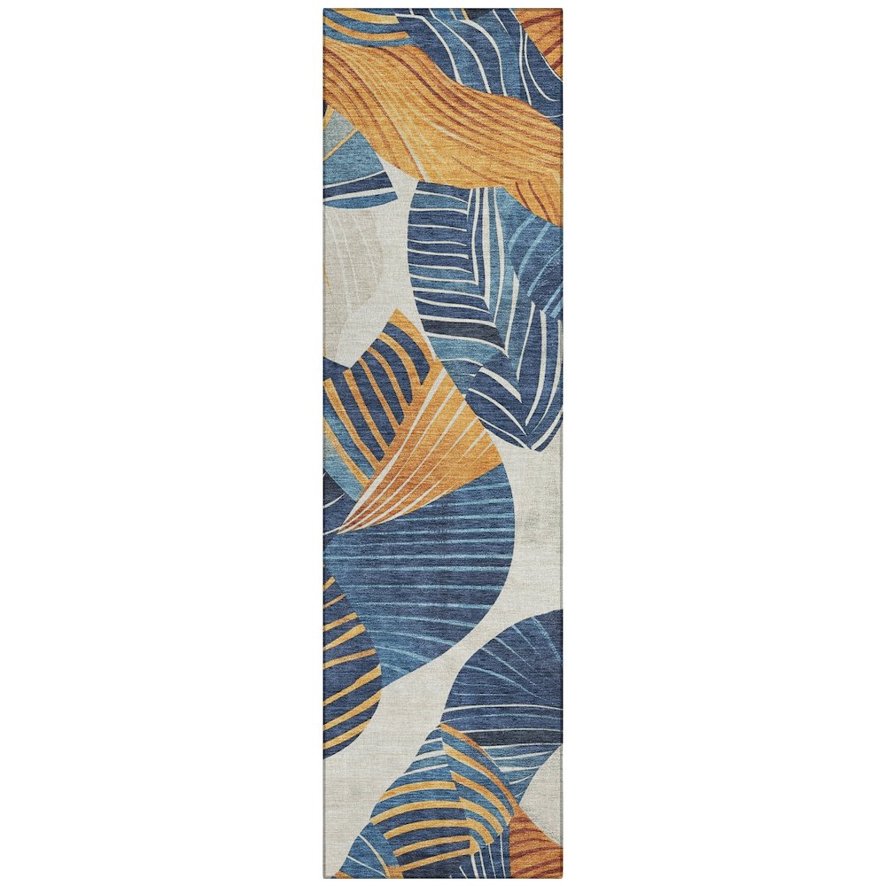 Machine Washable Indoor/Outdoor Chantille ACN2220 Navy 23 x 76 Runner Rug