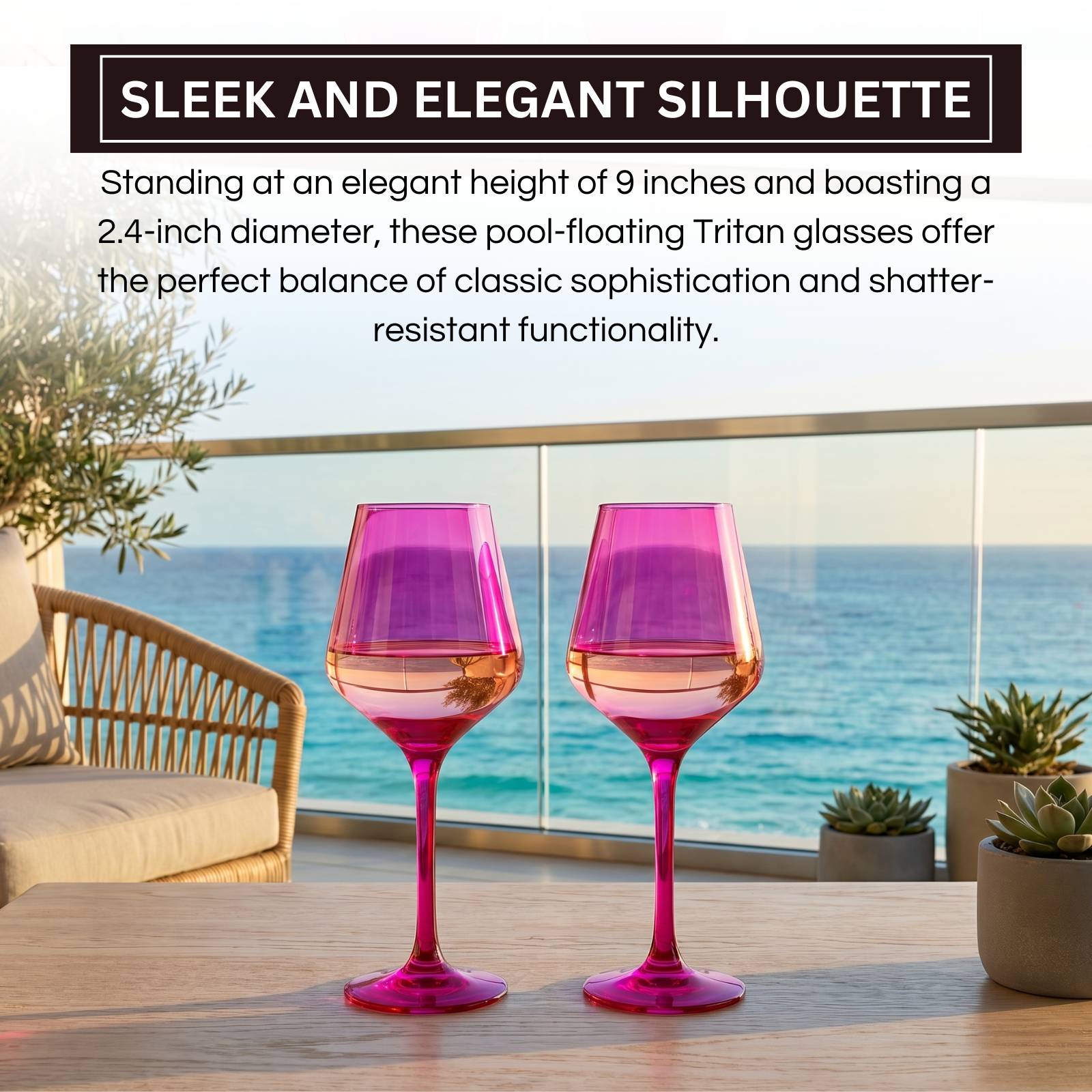 Valencia Acrylic Stemmed Wine Glassware, Set of 2