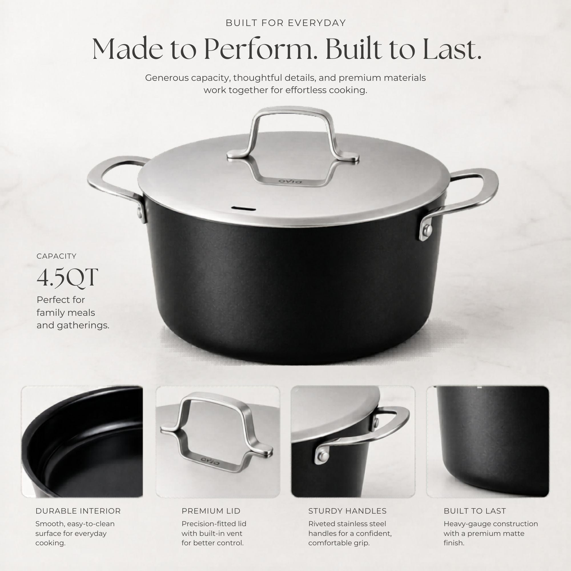 Stock Pot with Lid, 4.5-Qt