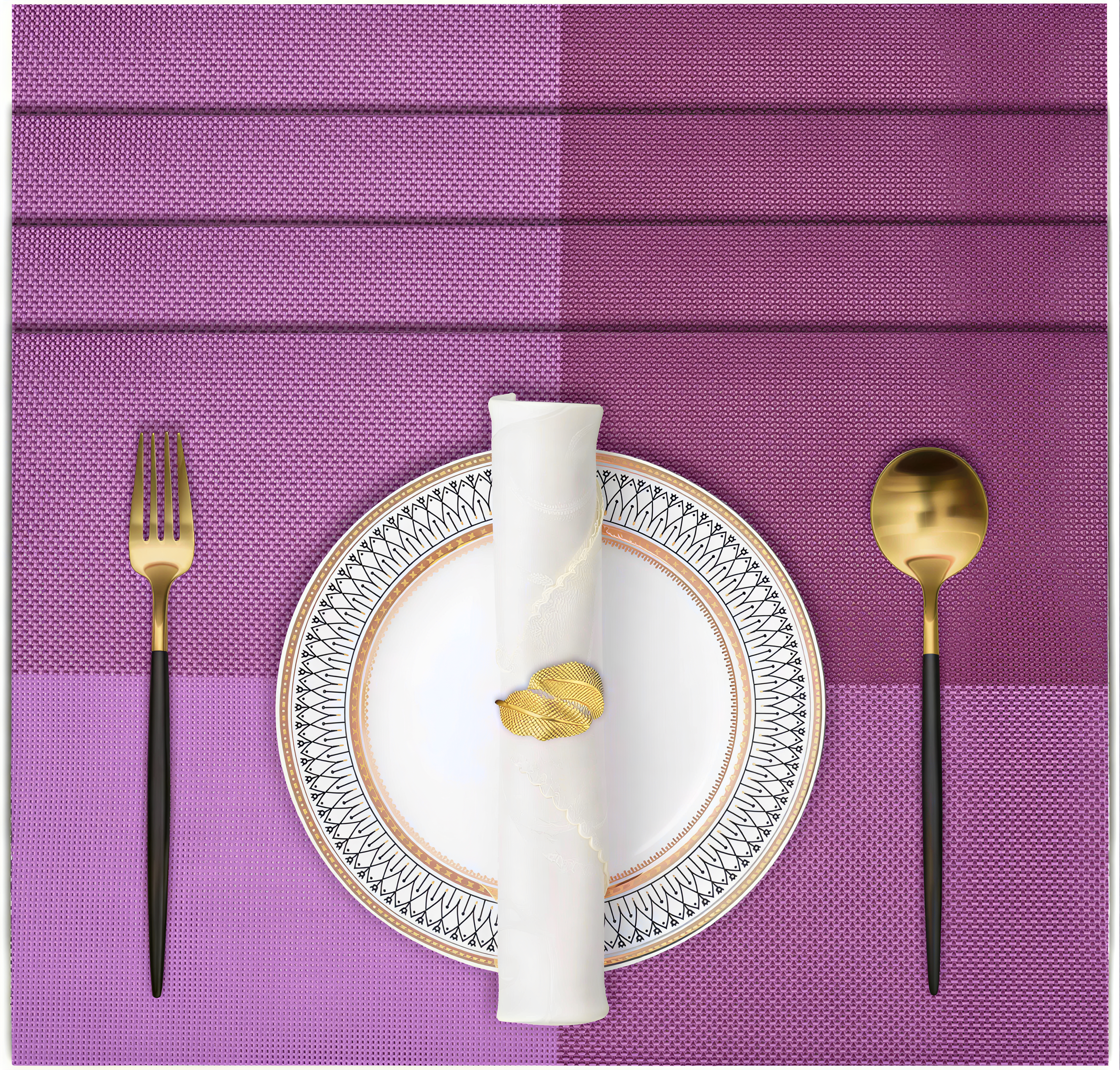 Vinyl Placemats | Scratch Resistant, Washable Table Mats for Indoor Outdoor Dining Decor 18x12"