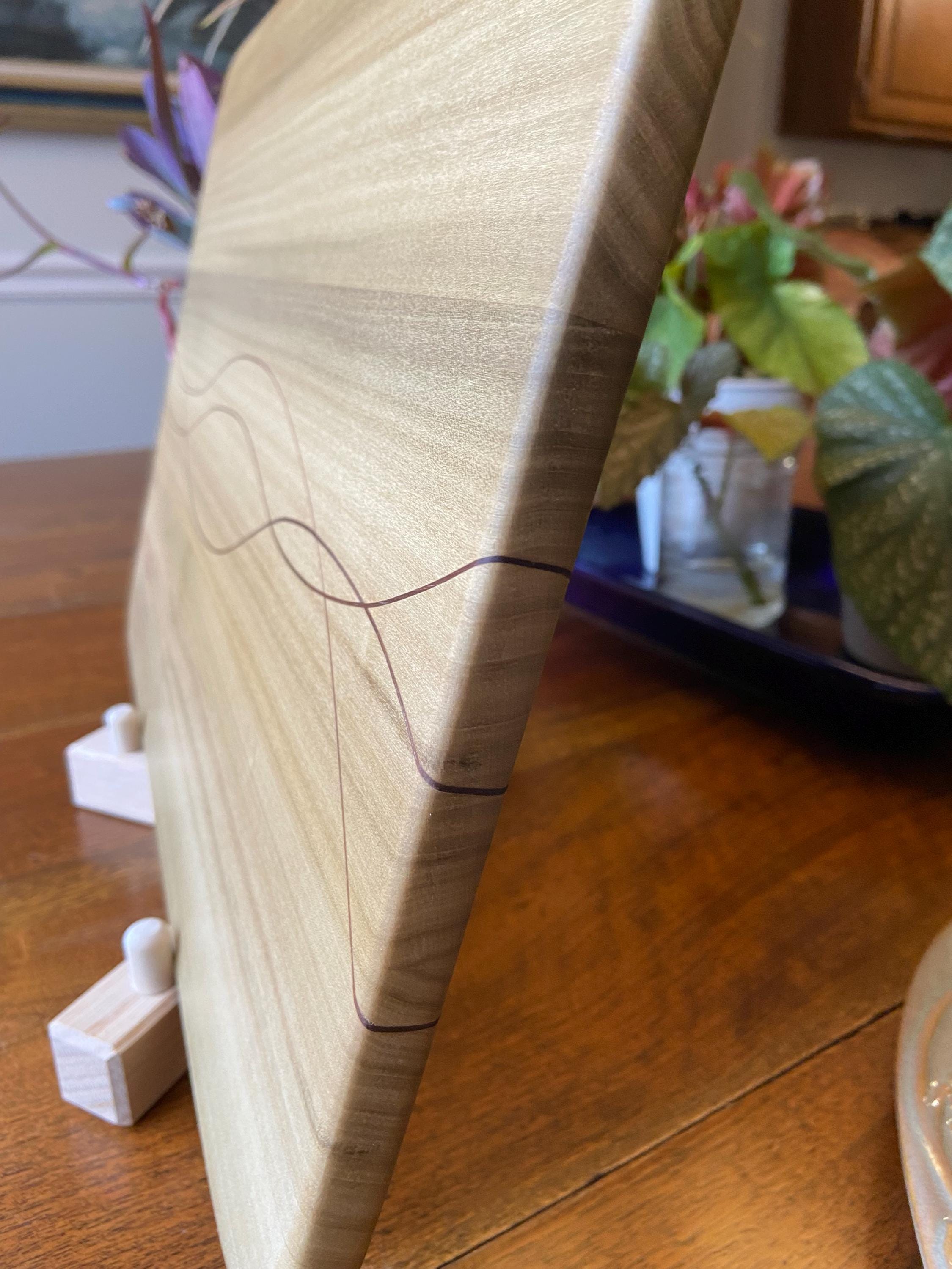 Solid Poplar charcuterie board - Peruvian Walnut banding/inlay.