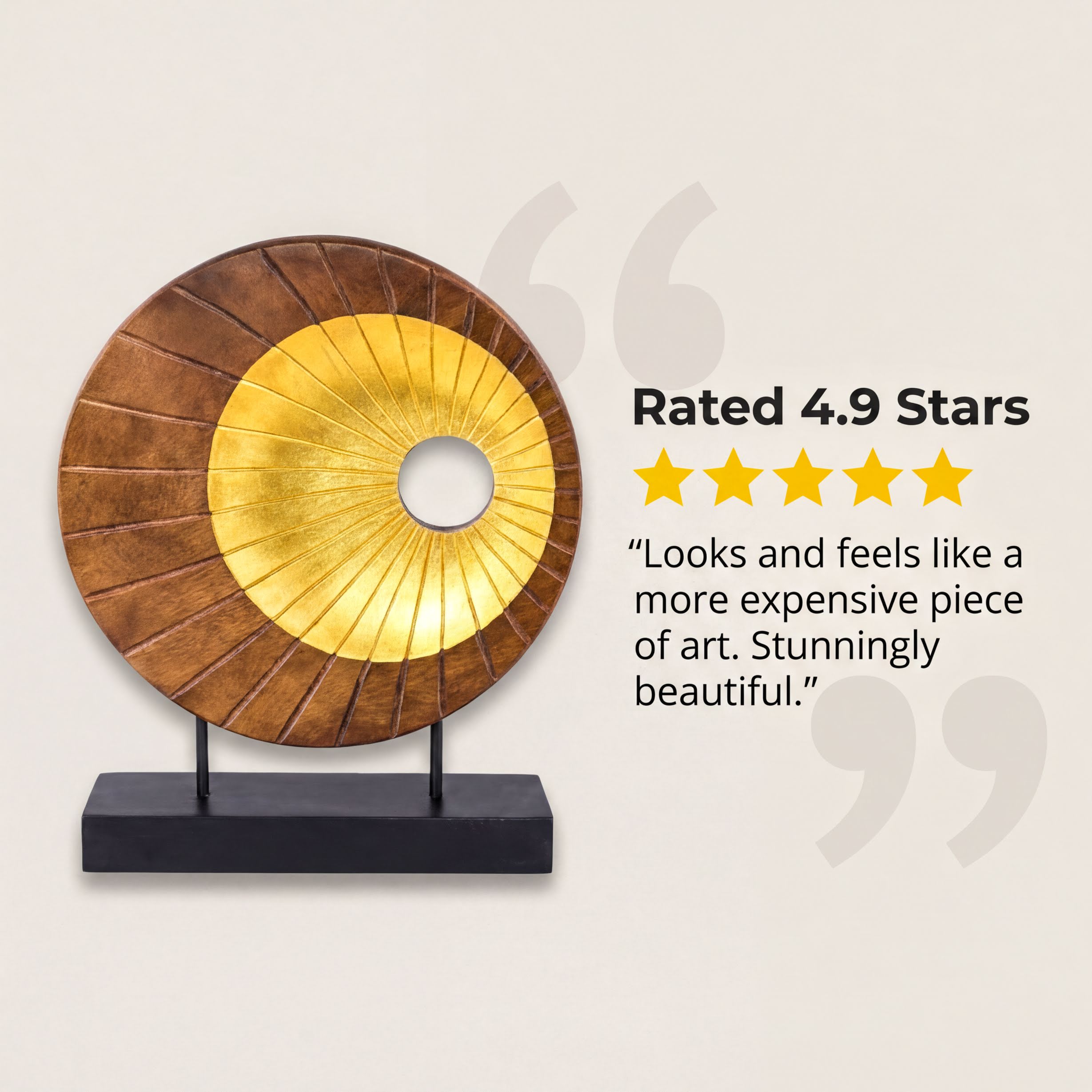 Handmade Wooden Sculpture – Acacia Wood Art Piece | Unique Home Sculpture Decor