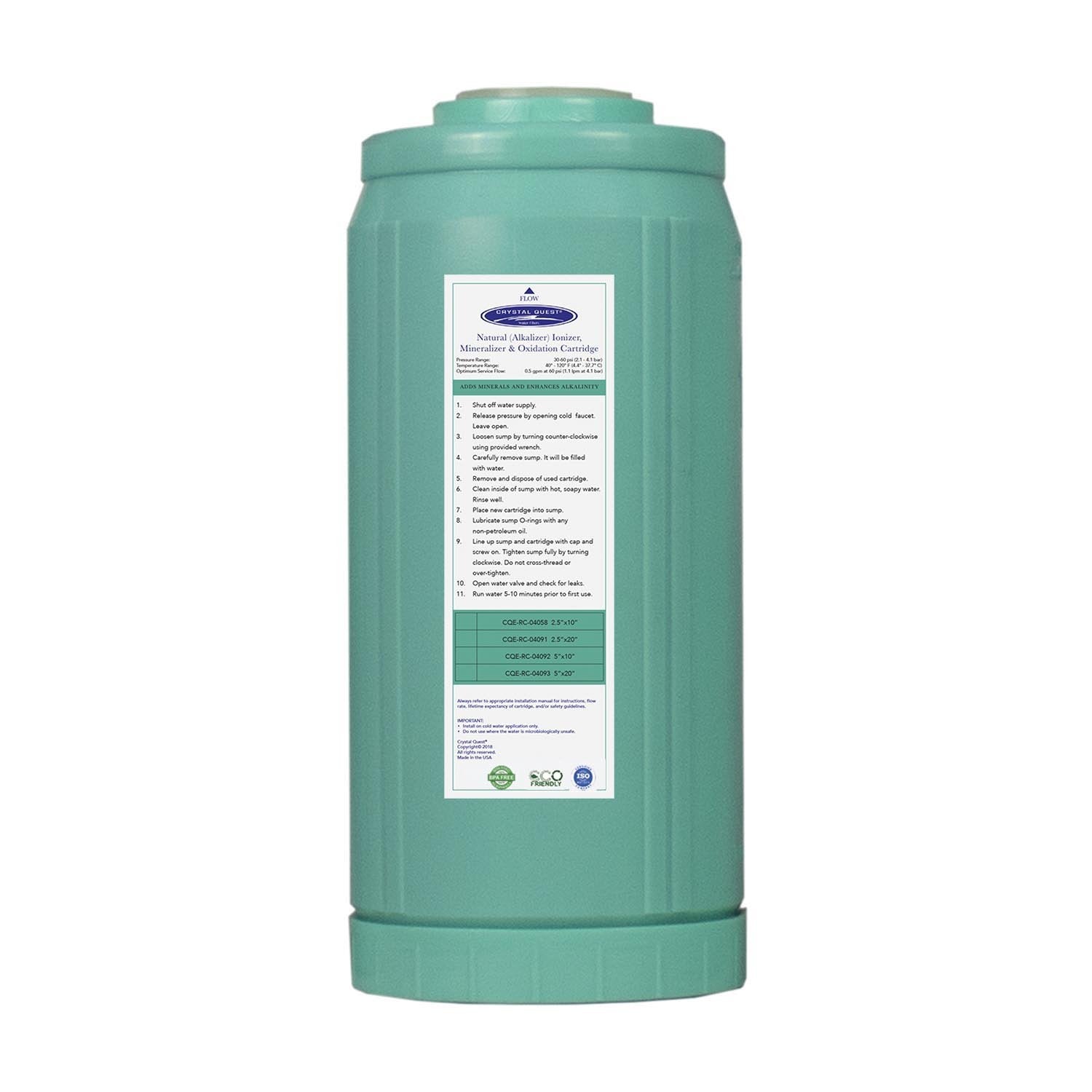 Alkalize/Ionizer, Mineralizer & Oxidation Cartridge