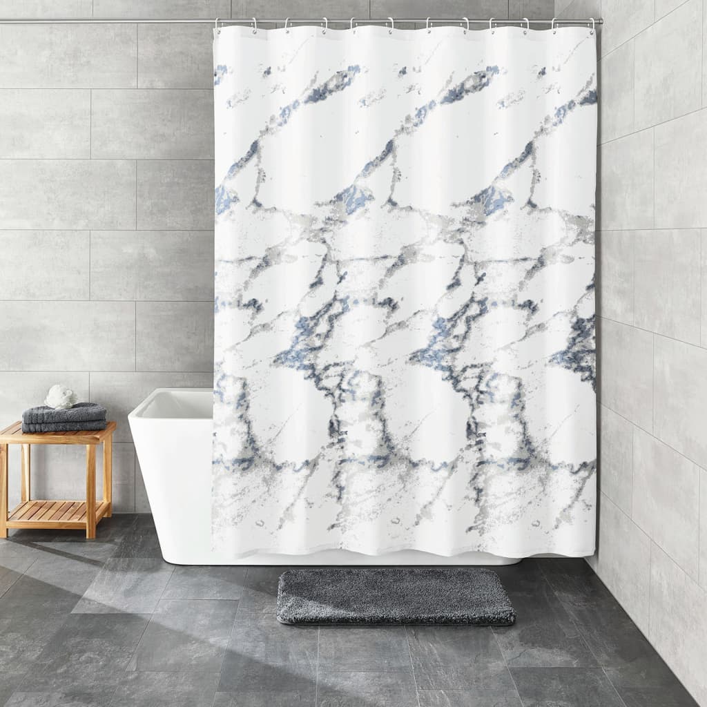 Kleine Wolke Duschvorhang Marble 180x200 cm Wei und Grau