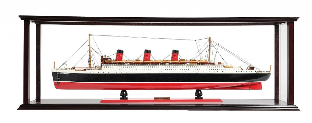 16 Black and Red RMS Queen Mary Medium Display case Boat Hand Painted Decorative Boat