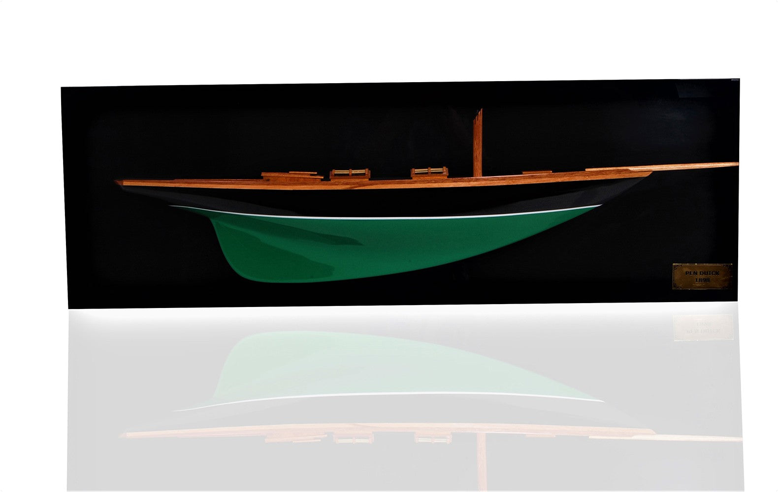 12 Black and green c1898 Pen Duick Half-Hull Boat Hand Painted Decorative Boat