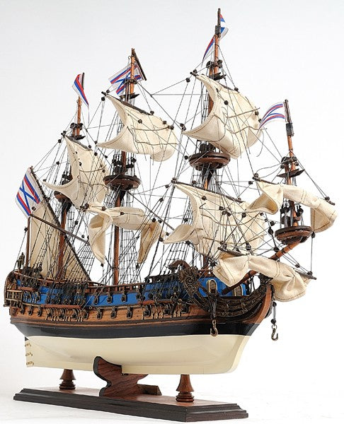 22 Blue and Brown 1700 goto Predestination Medium Boat Hand Painted Decorative Boat