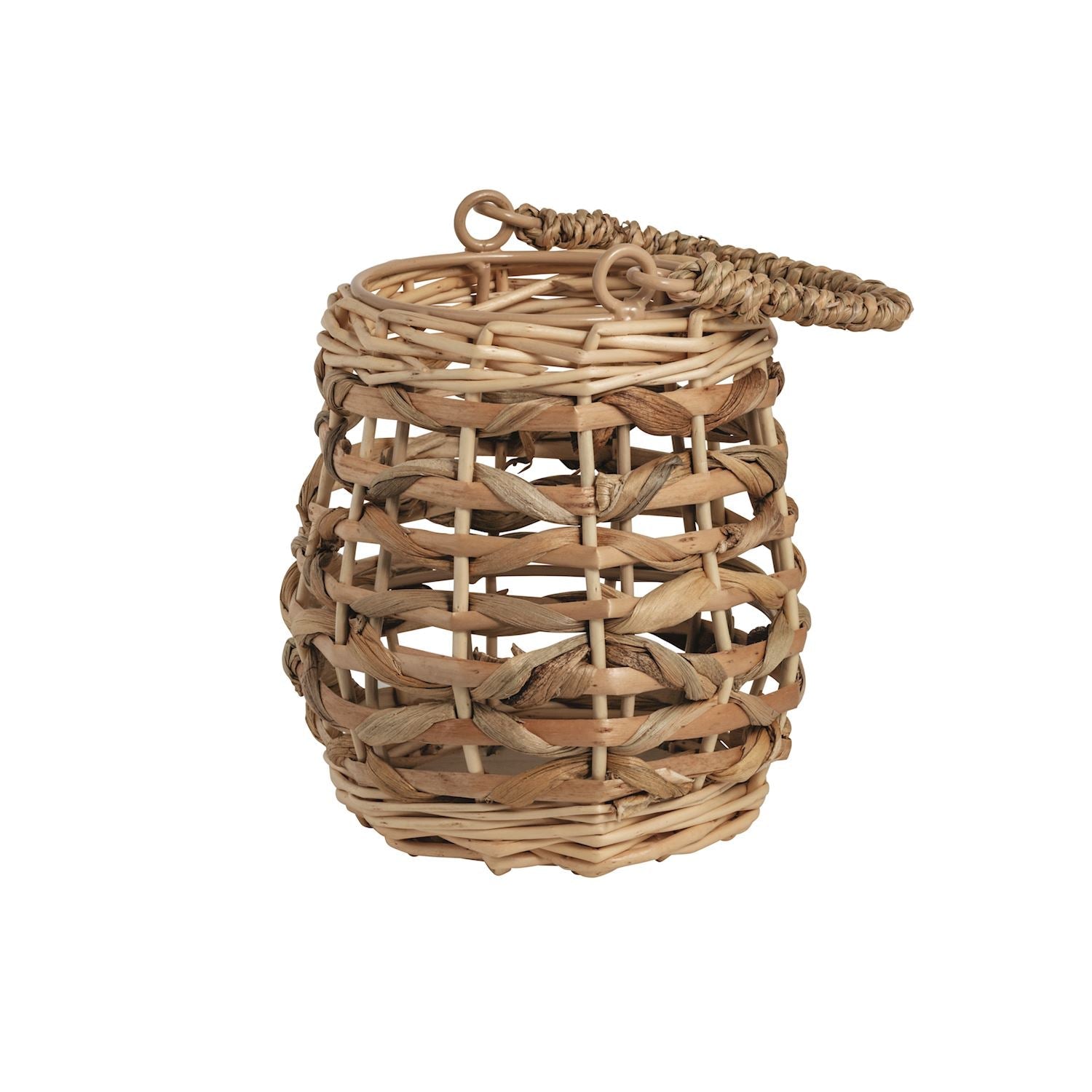 Petite Woven Rattan Lantern Basket