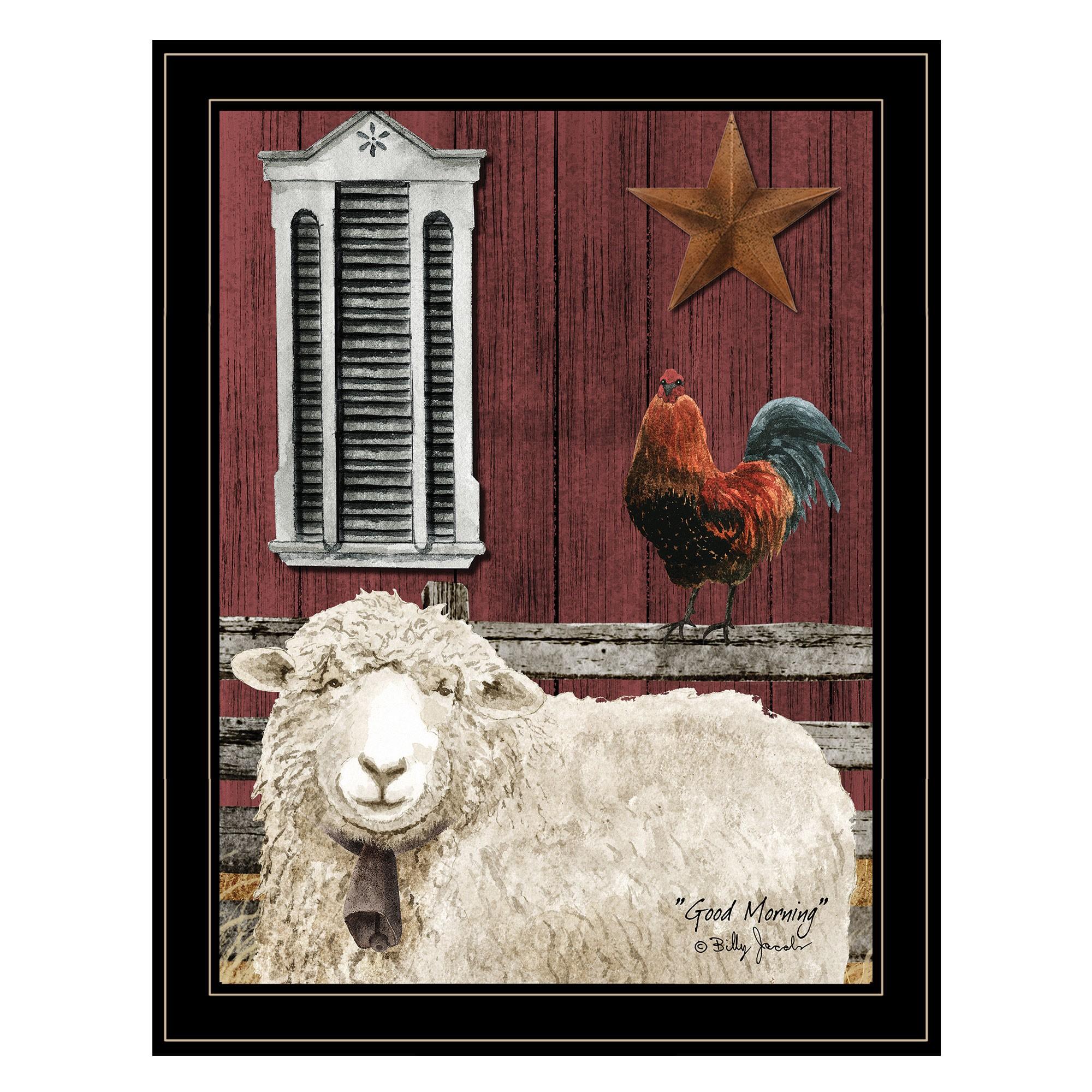 good Morning 4 Black Framed Print Wall Art