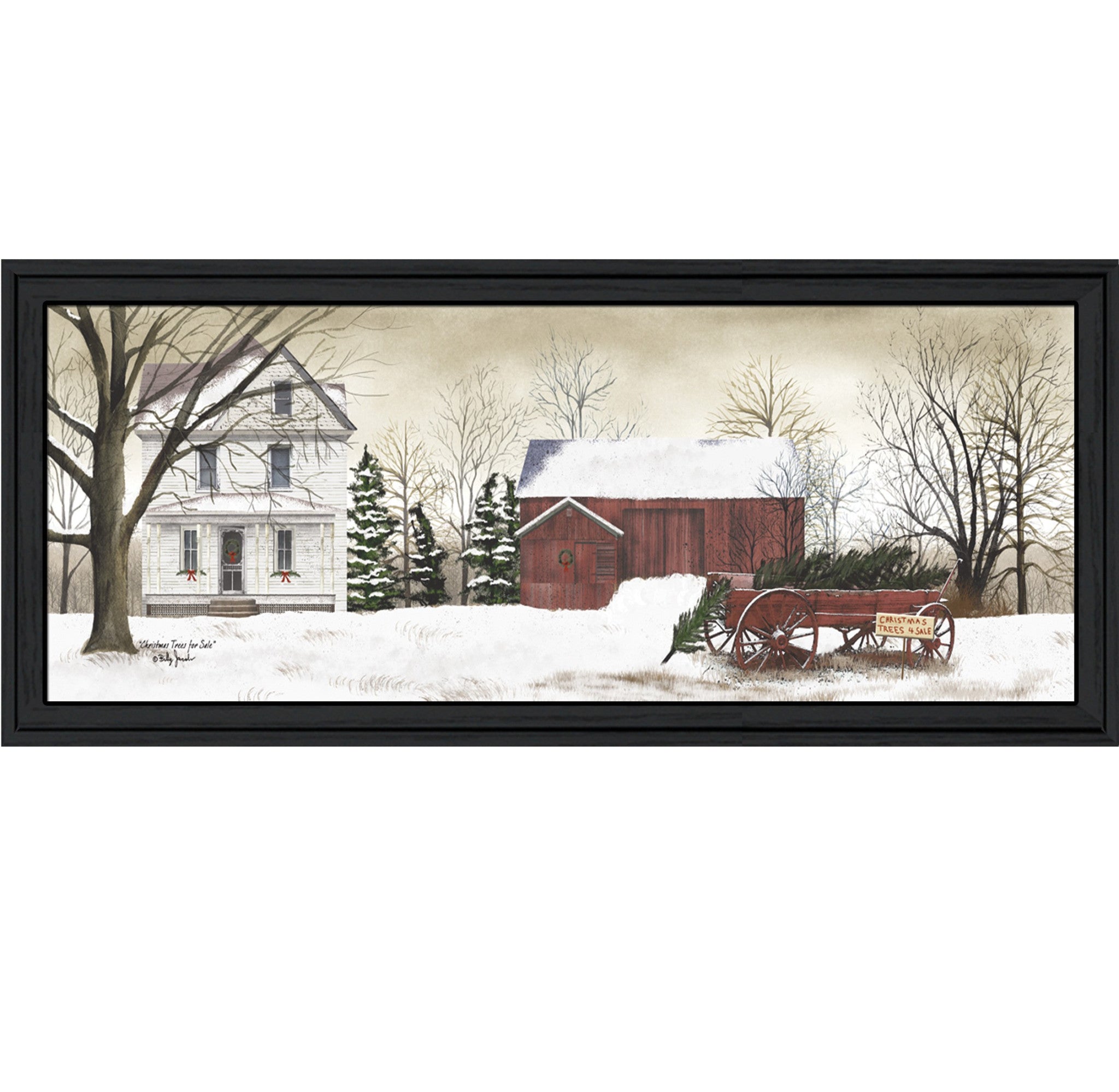 christmas Trees For Sale 5 Black Framed Print Wall Art