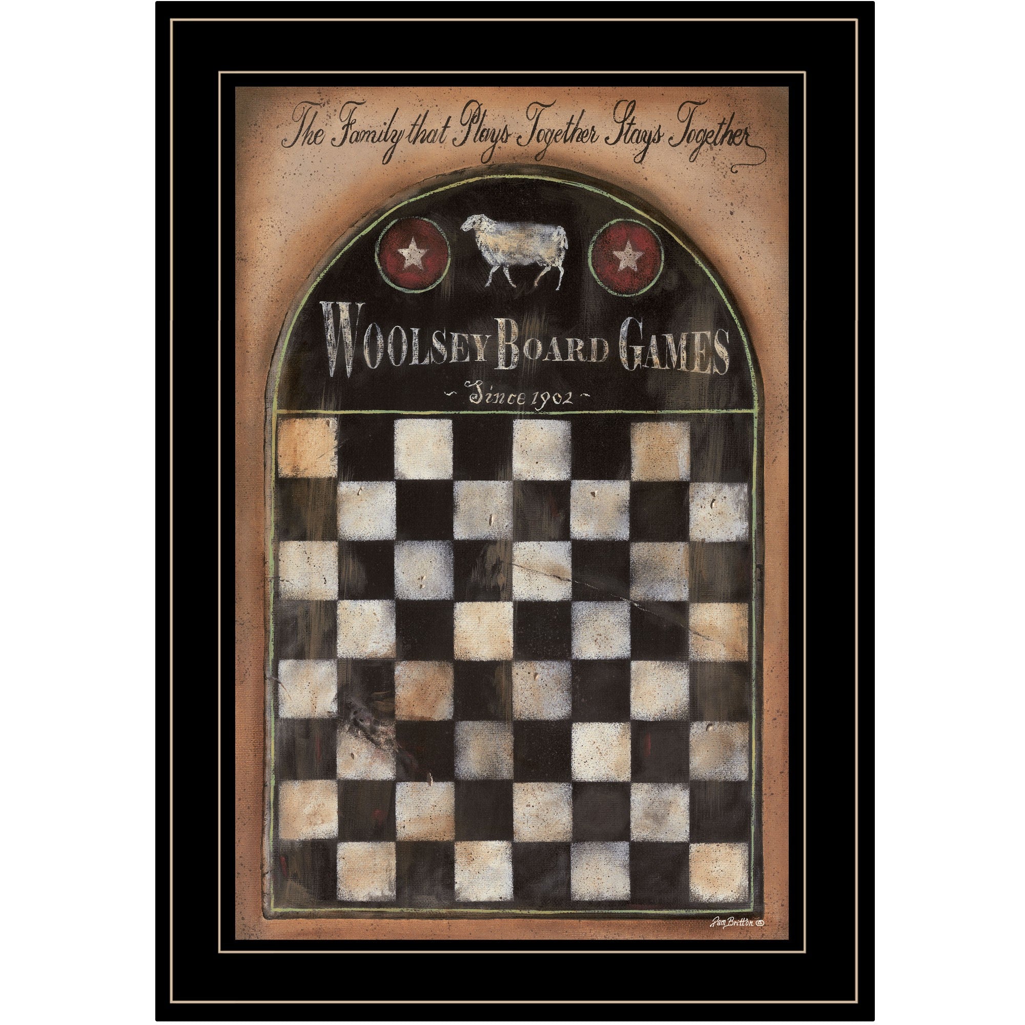 Woolsey Board game 2 Black Framed Print Wall Art