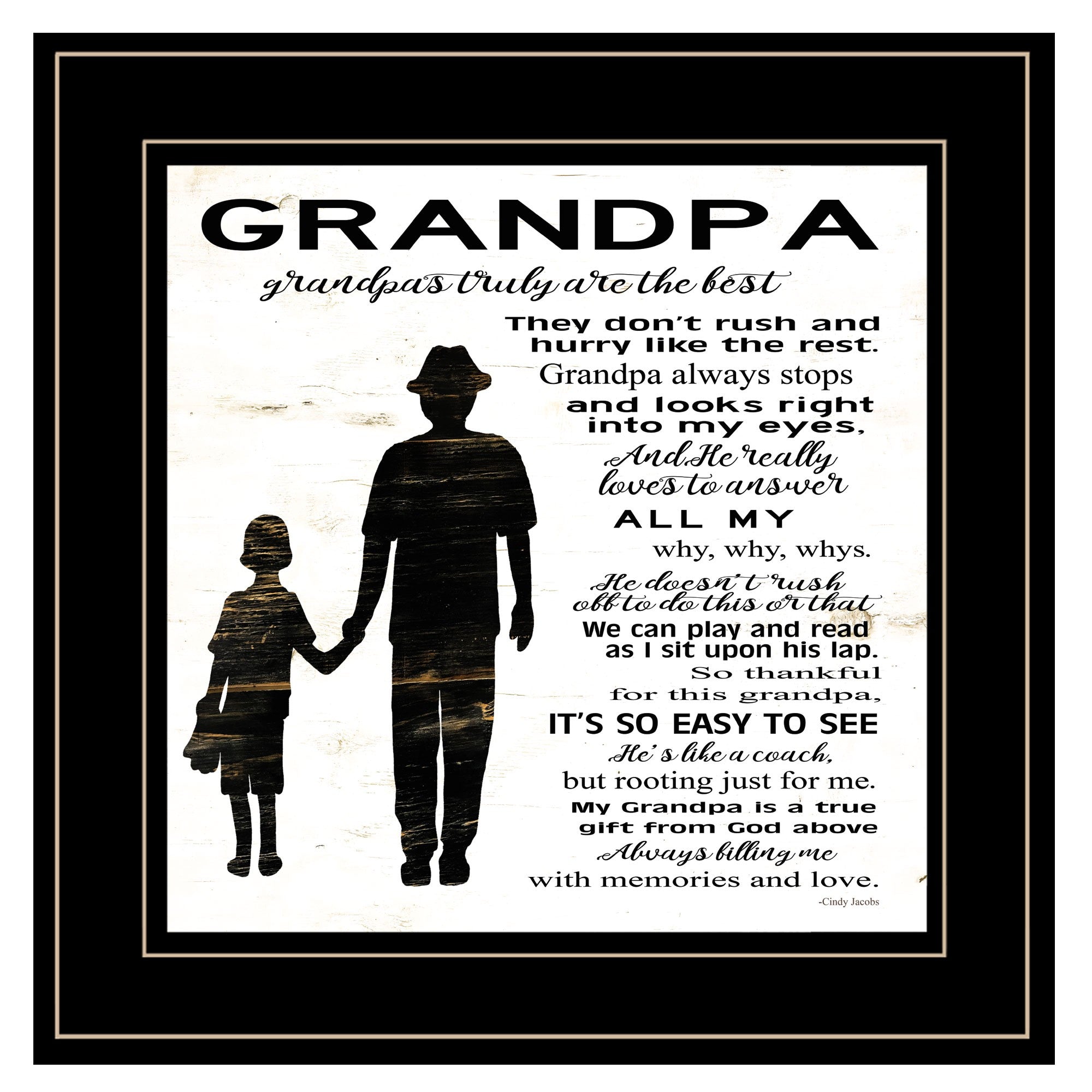 My grandpa Is The Best 1 Black Framed Print Wall Art