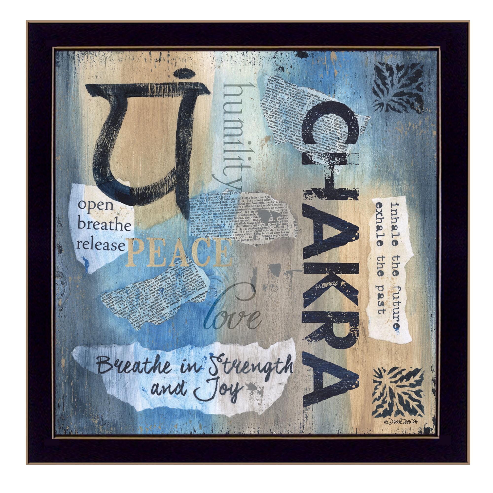 Yoga chakra Inhale Black Framed Print Wall Art