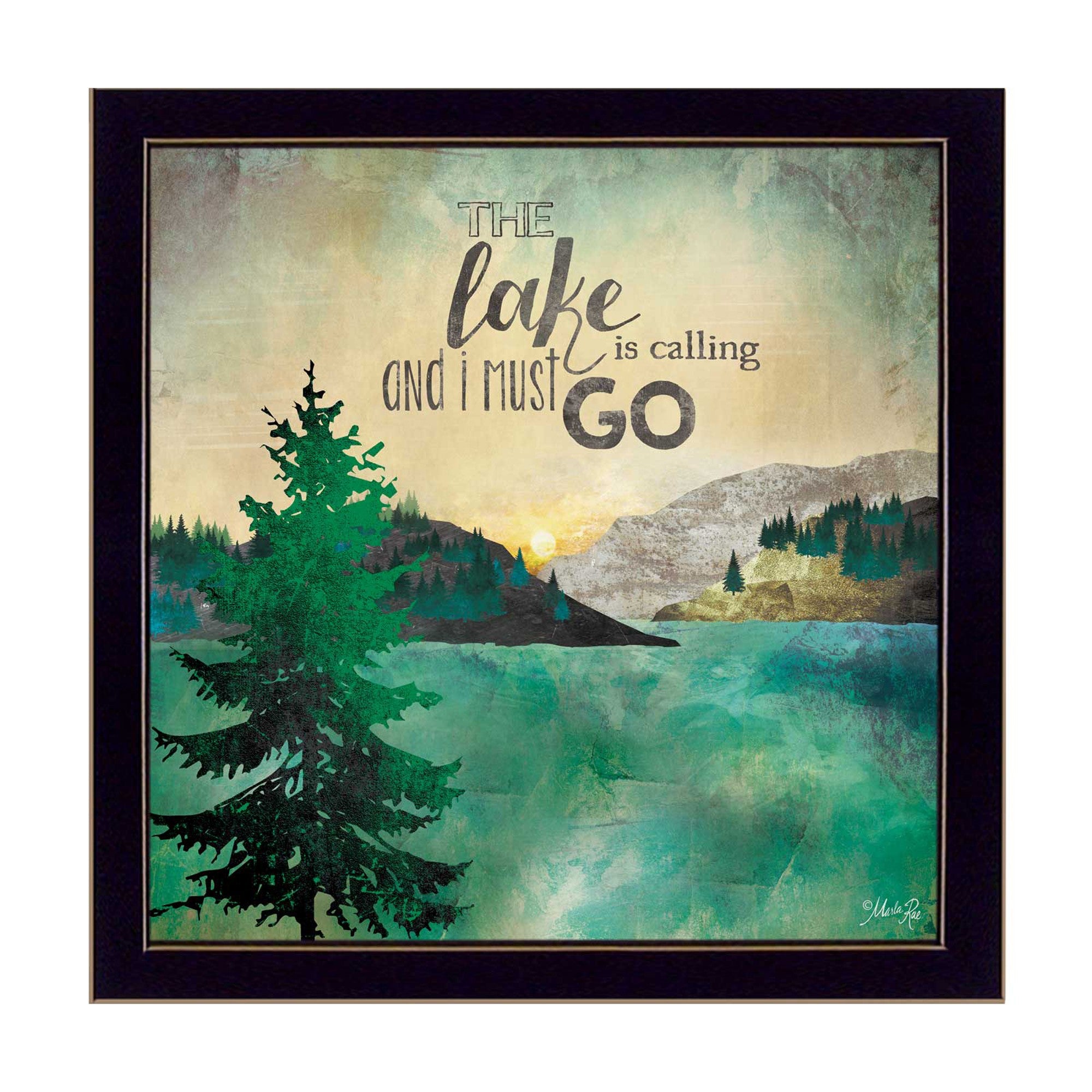 This Lake Is calling Black Framed Print Wall Art