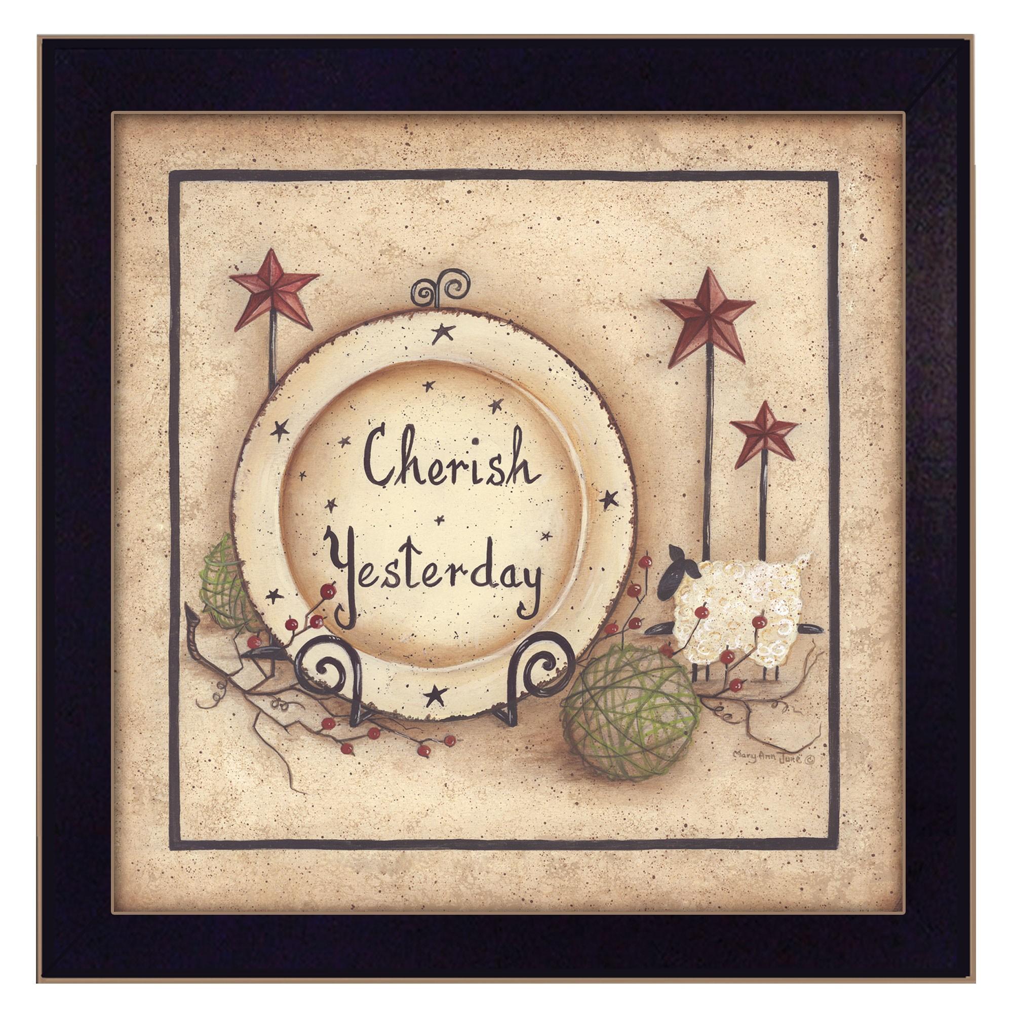 cherish Yesterday 1 Black Framed Print Wall Art