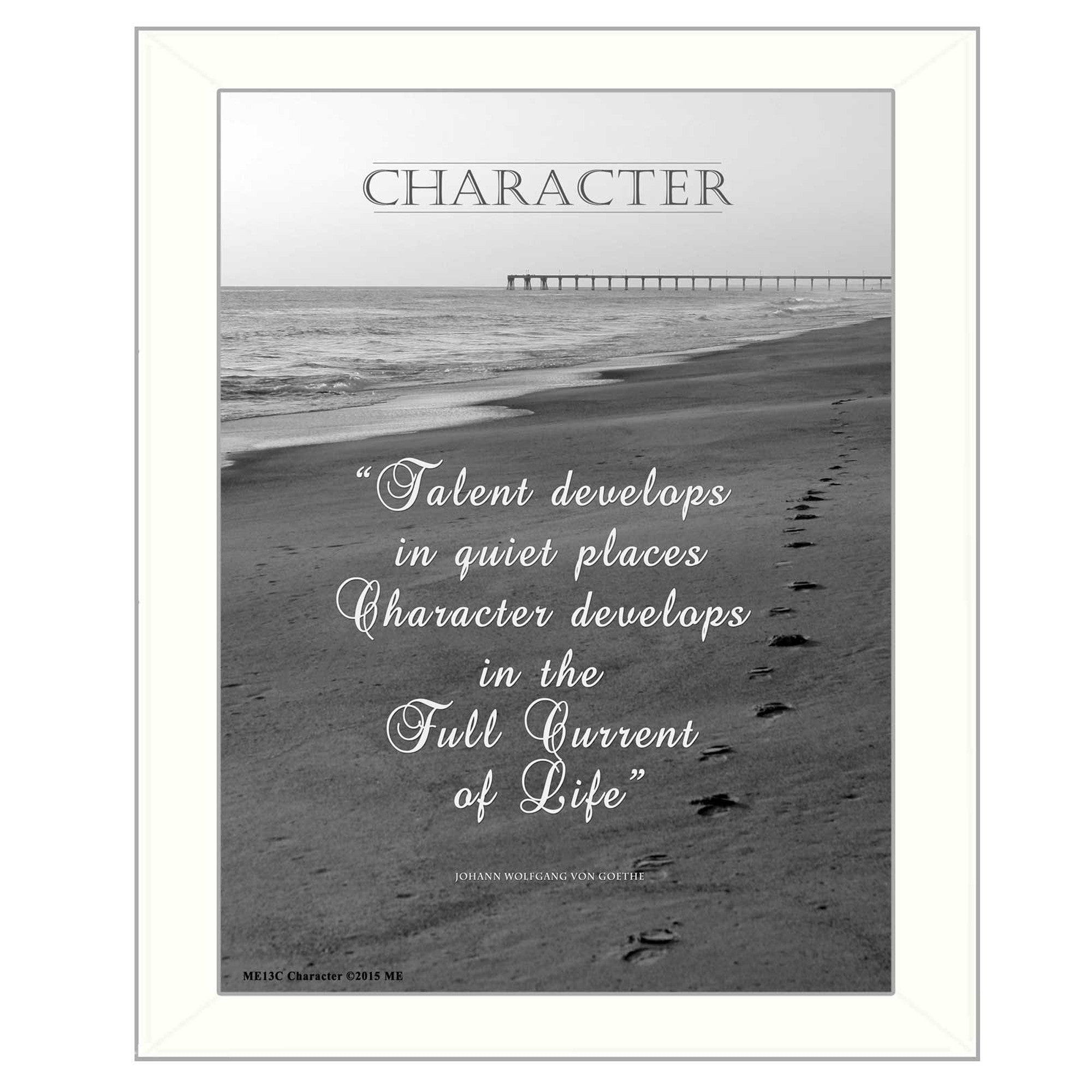 character 6 White Framed Print Wall Art